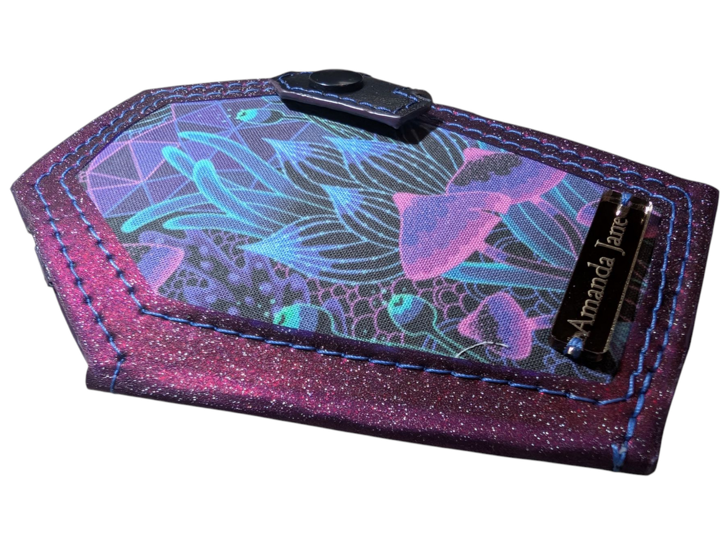 Coffin coin wallet neon mushrooms