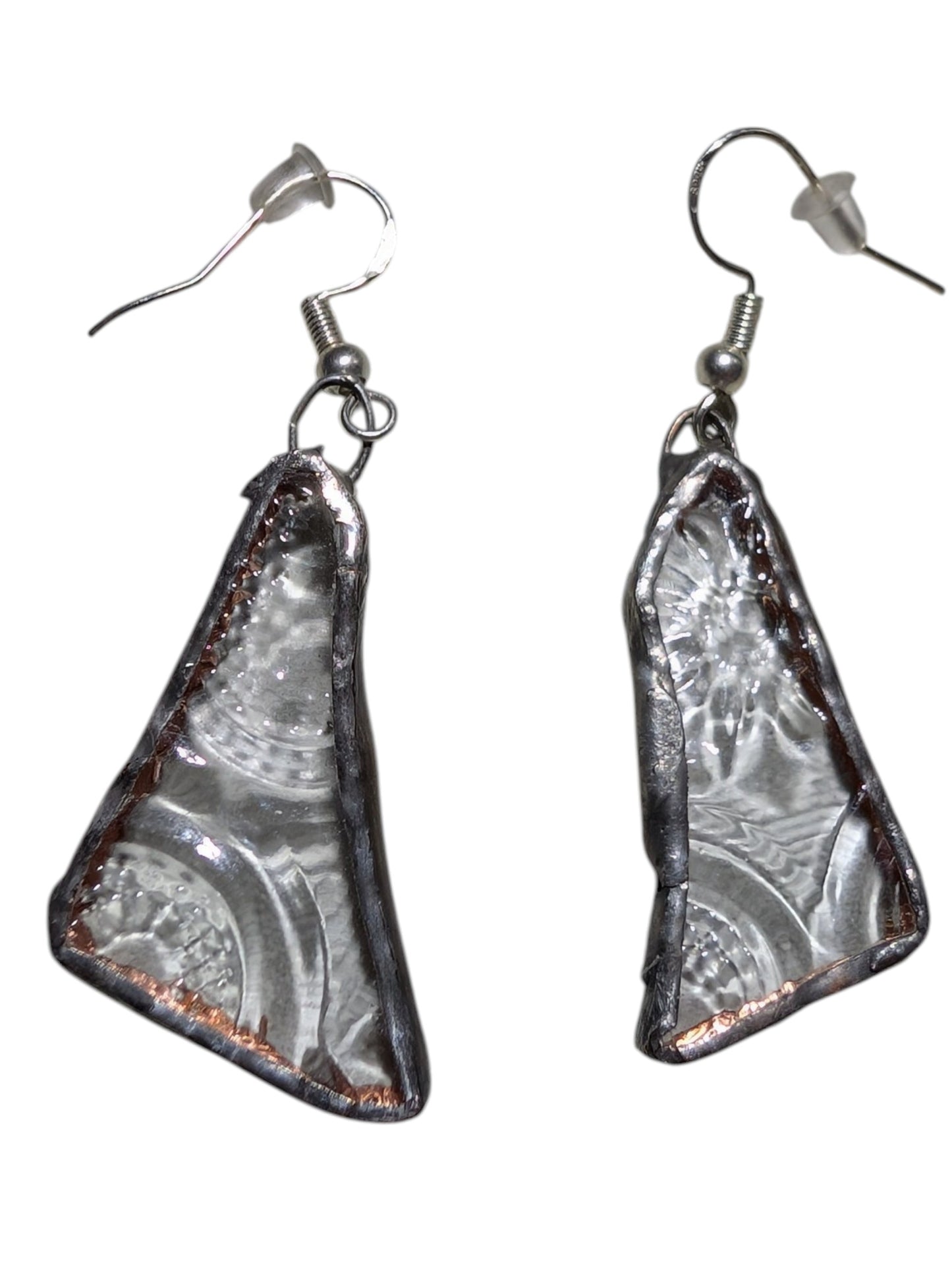 Recycled scrap stained glass earrings