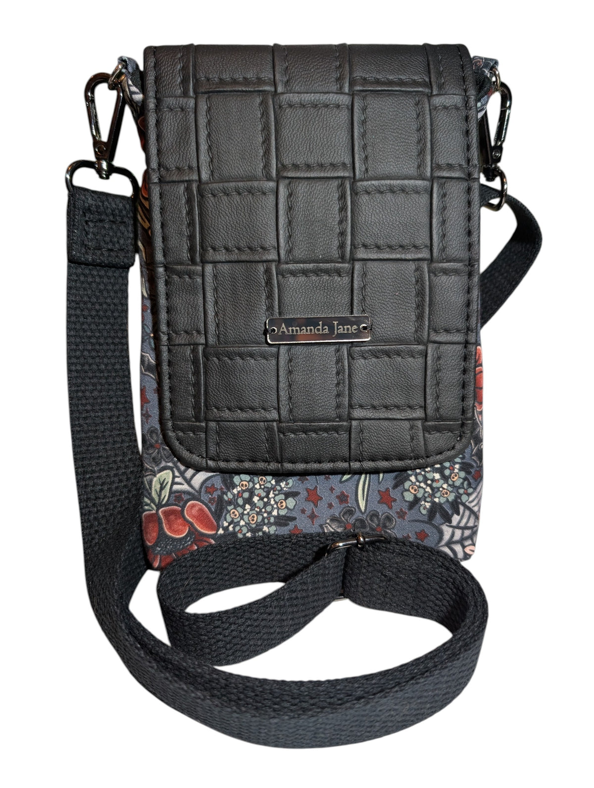 Handcrafted crossbody purse bag spiders & bats, floral