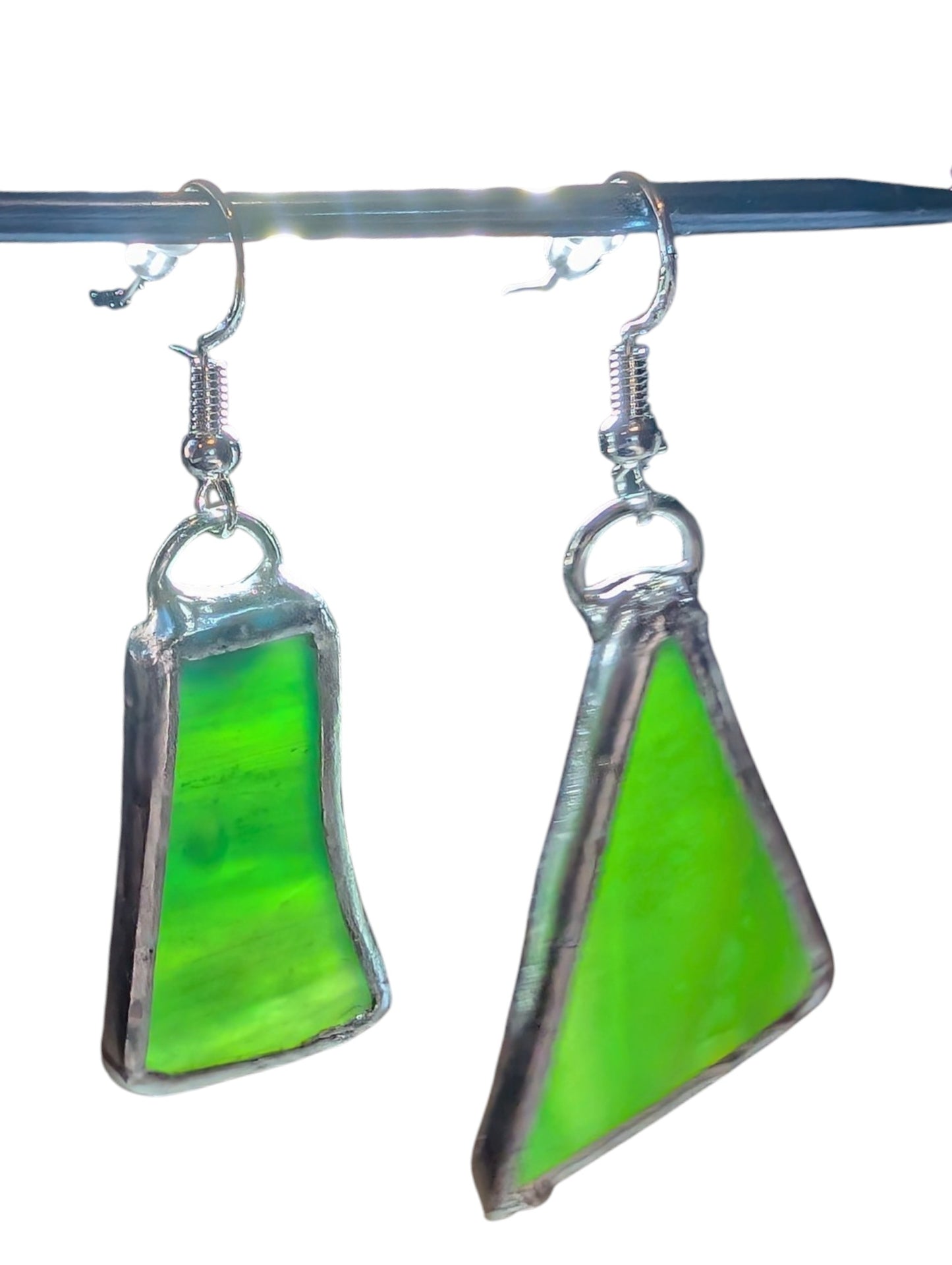 Recycled scrap stained glass earrings