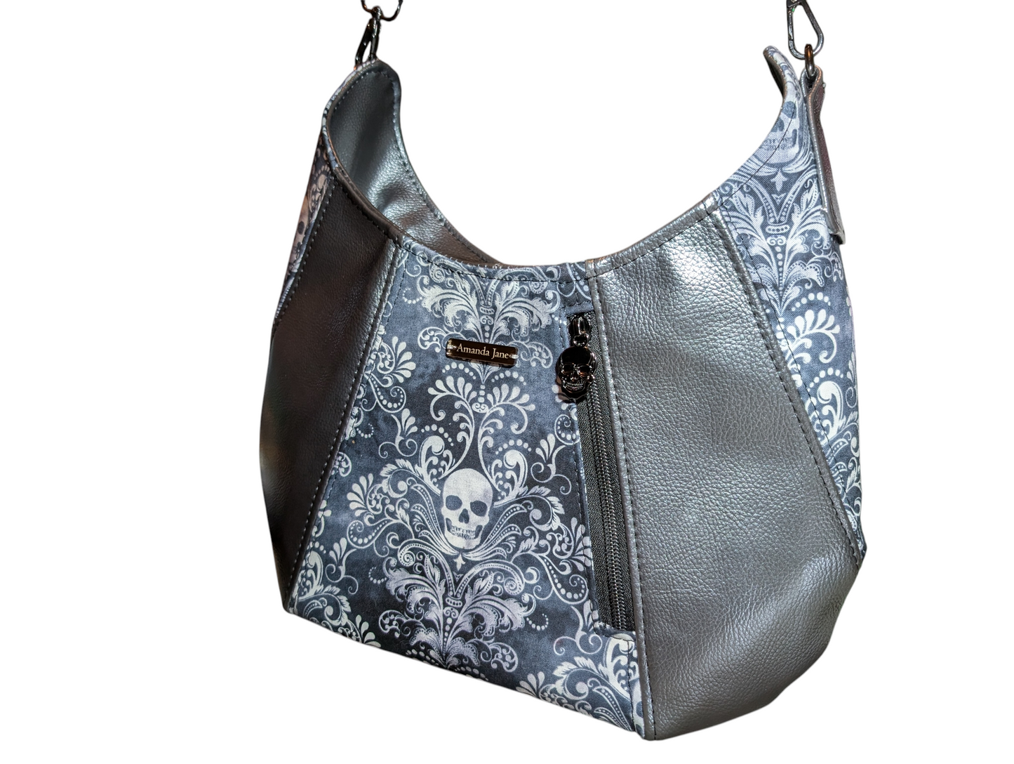 Handcrafted purse crossbody skull demask