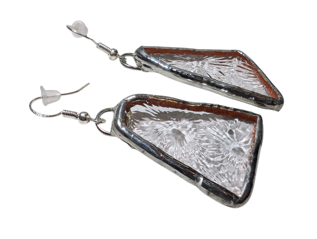 Recycled scrap stained glass earrings