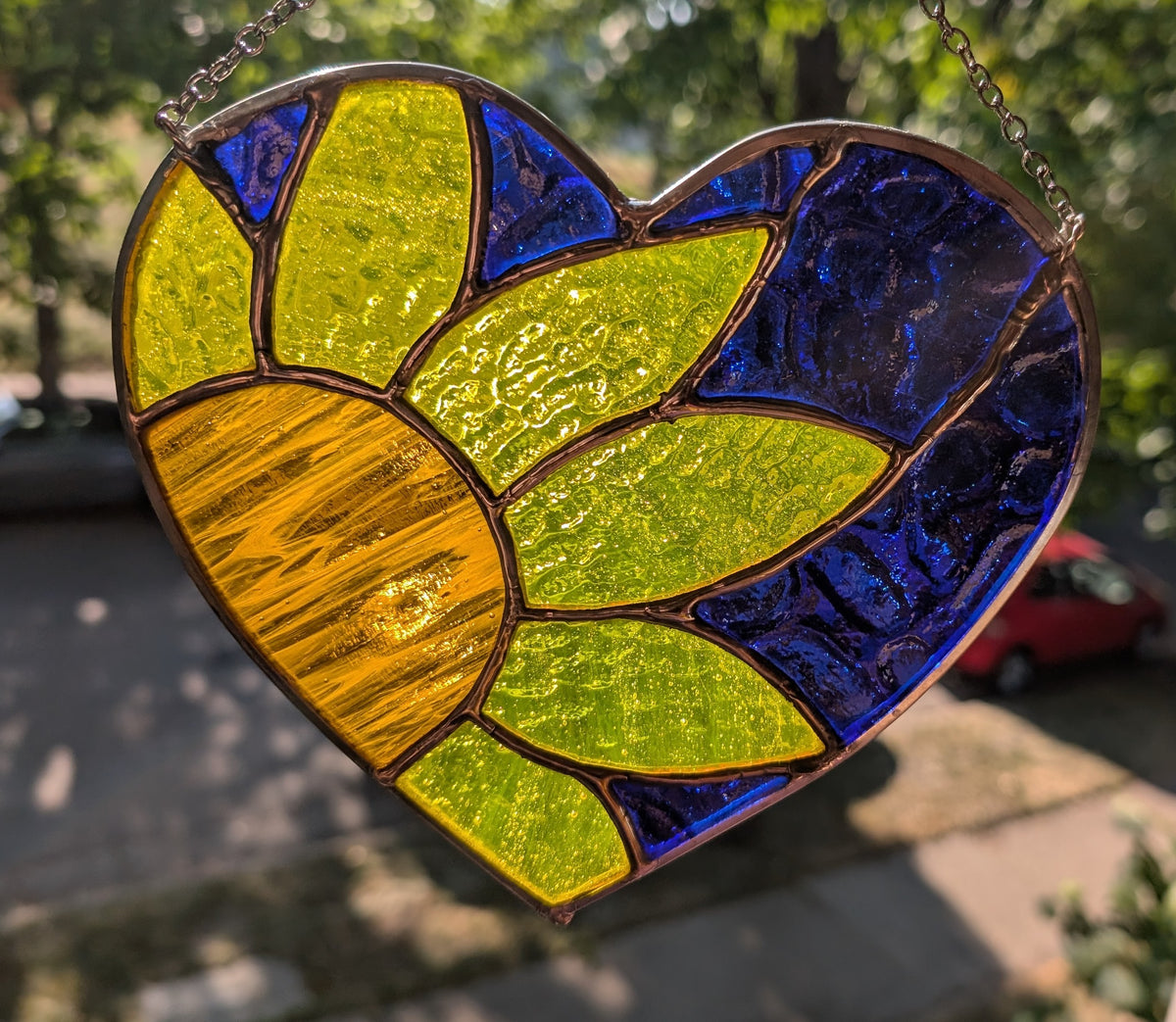 Stained glass sun catcher sunflower