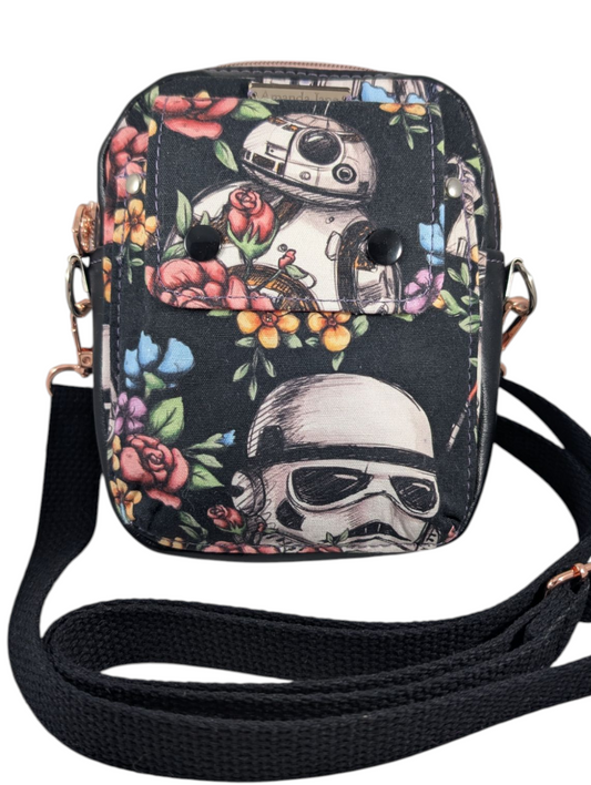 Handcrafted purse crossbody bag essentials art movie guy