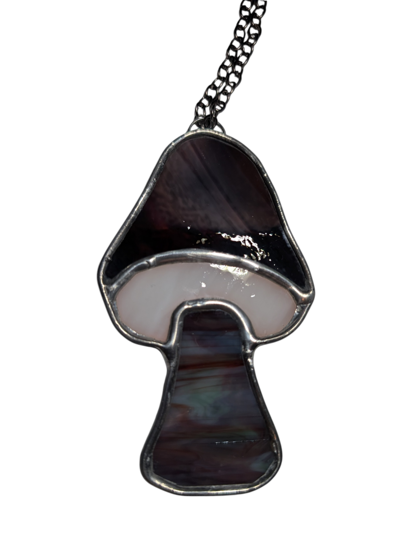 Stained glass mushroom suncatcher