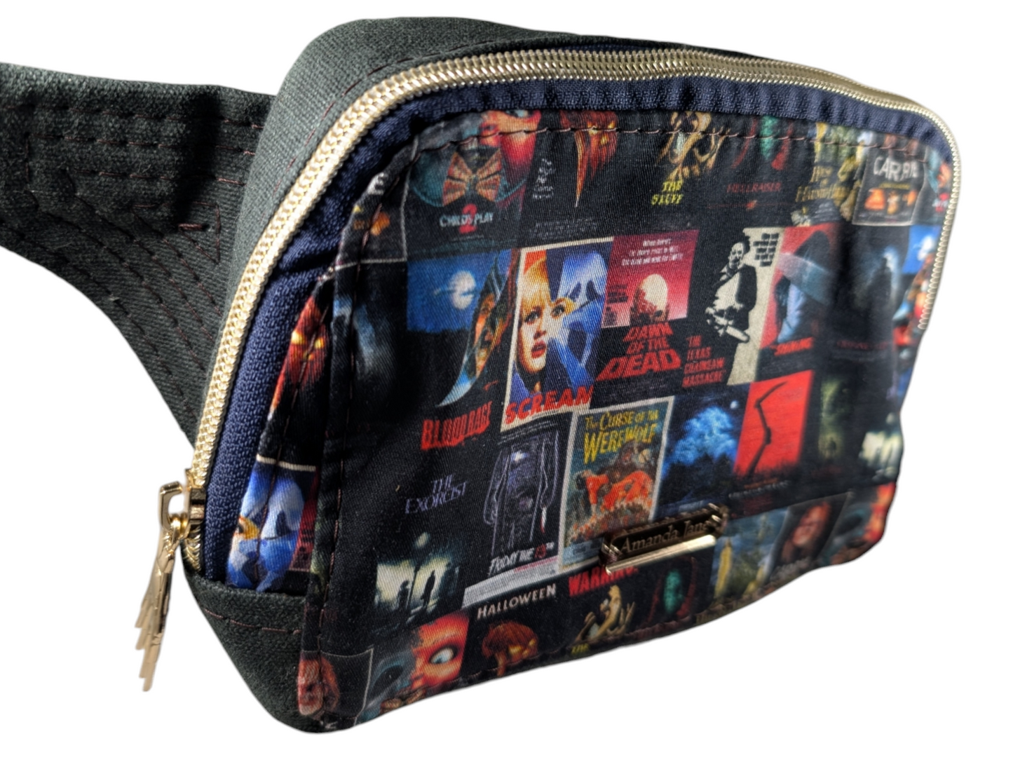 Handcrafted  shoulder sling horror movies - SMALL size