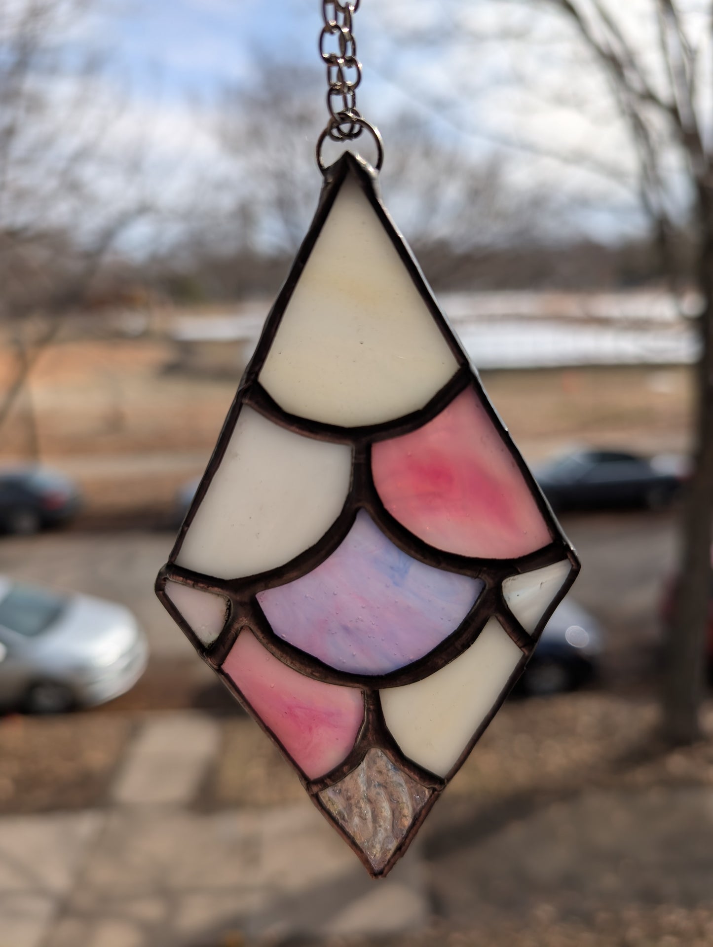 Handcrafted stained glass small mermaid scales