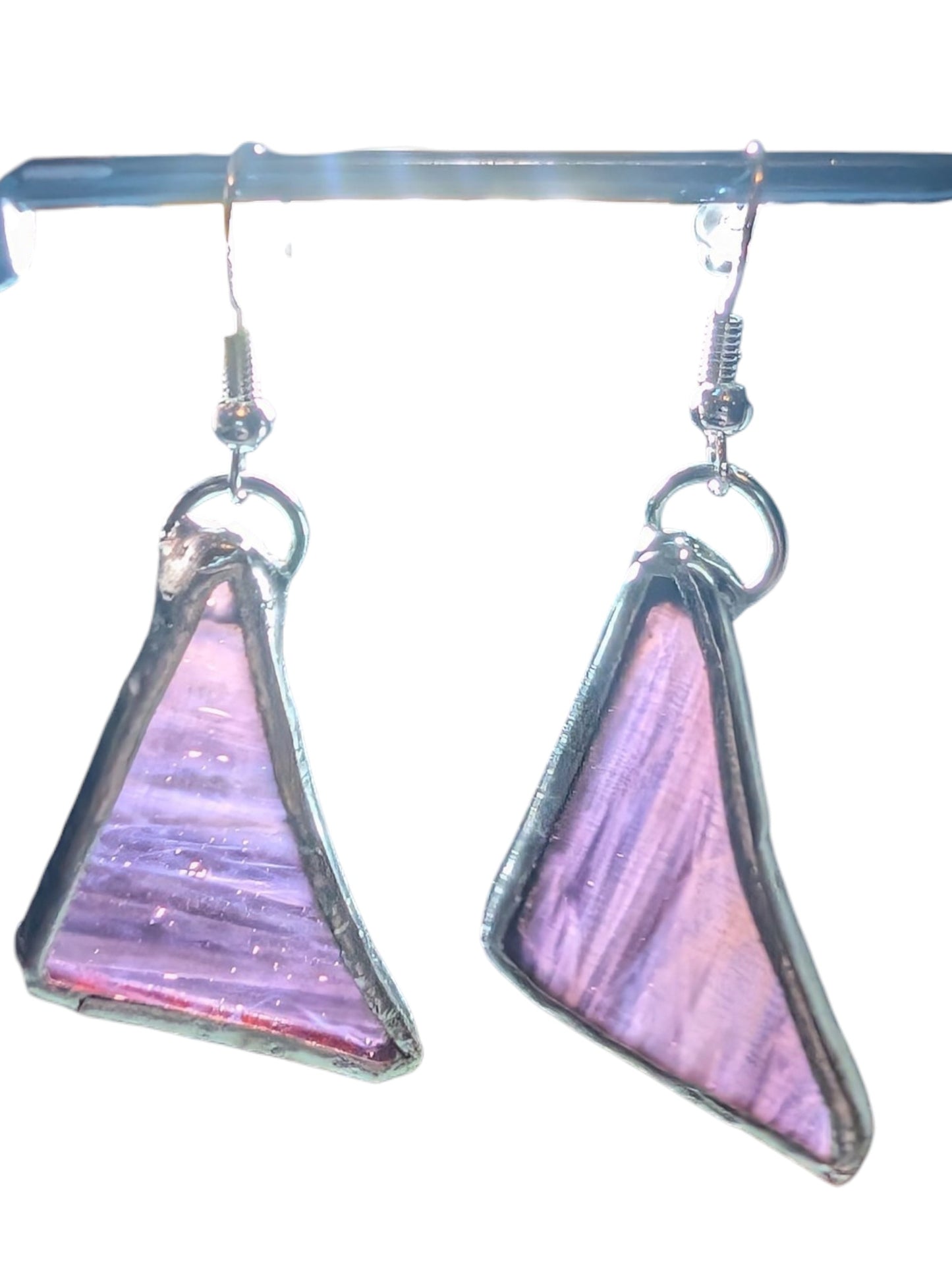 Recycled scrap stained glass earrings