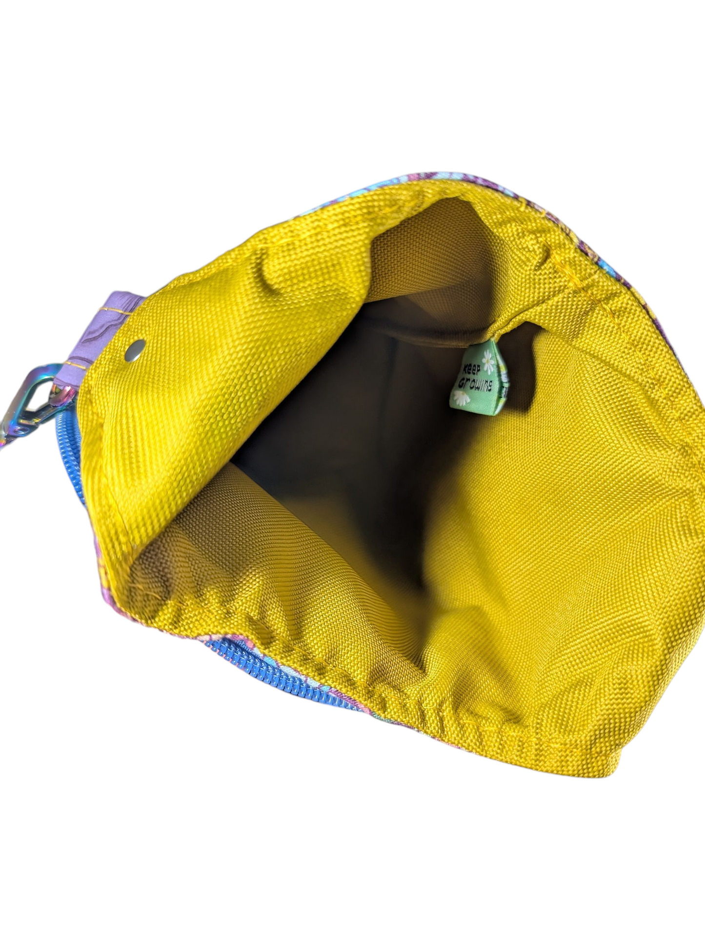 Handcrafted water bottle holder with card slots bright succulents