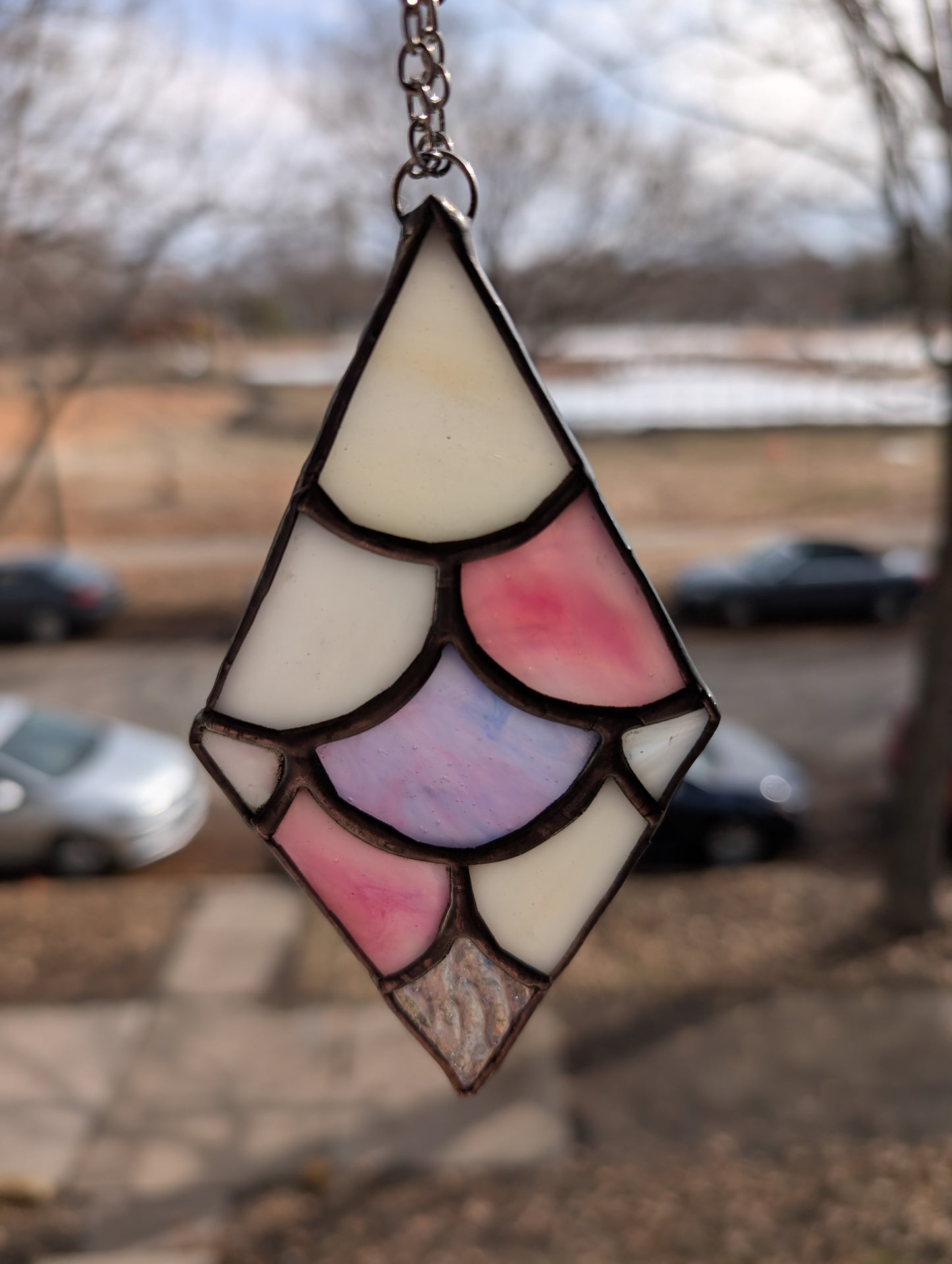 Handcrafted stained glass small mermaid scales