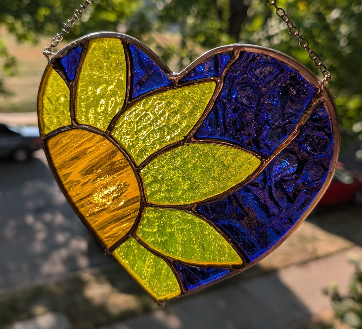 Stained glass sun catcher sunflower