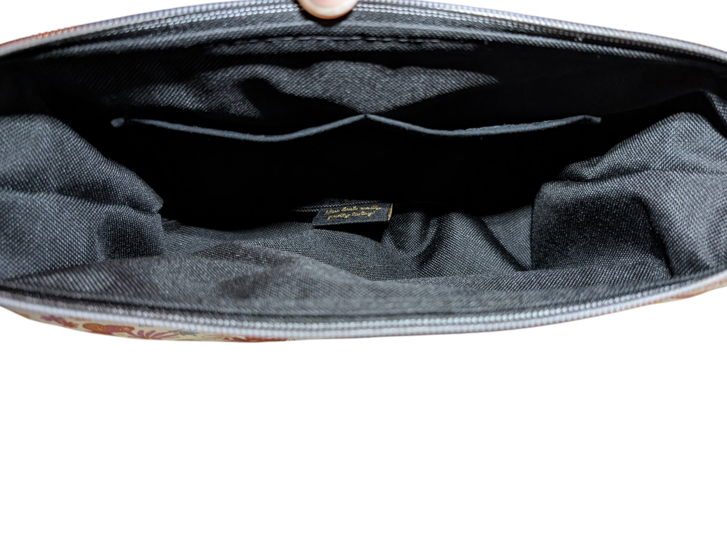 Handcrafted pouch make up toiletry bag retro peace signs, rainbows