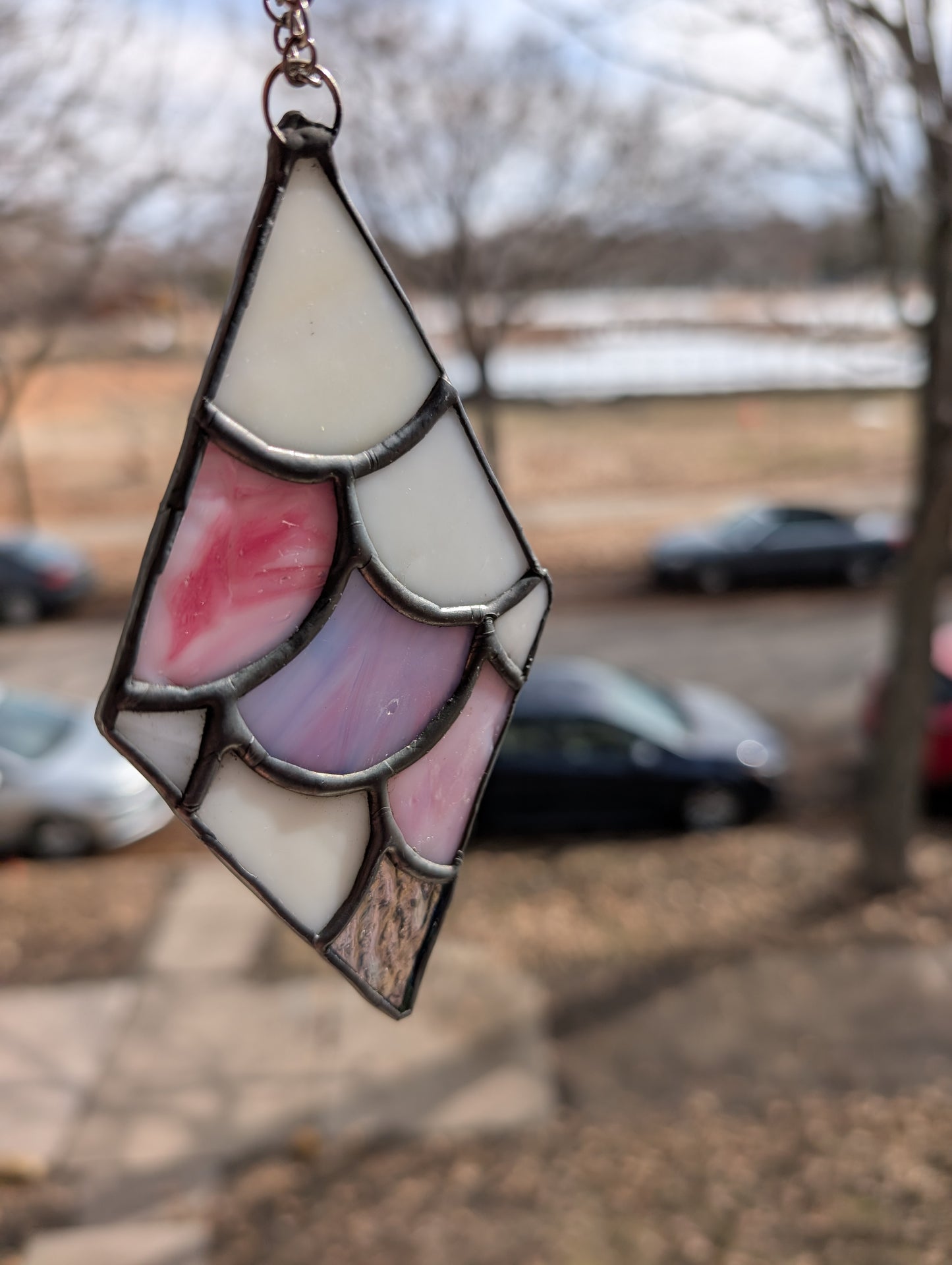 Handcrafted stained glass small mermaid scales