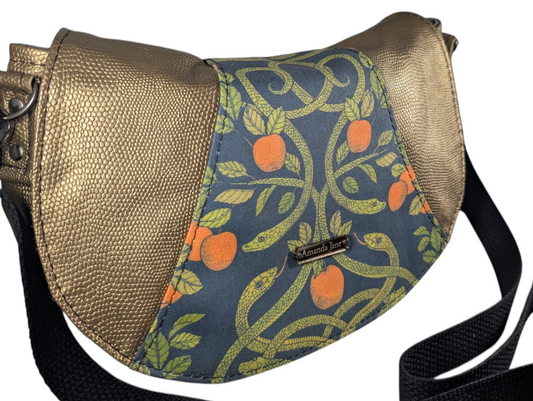 Handcrafted bag purse handbag bag garden of Eden snakes