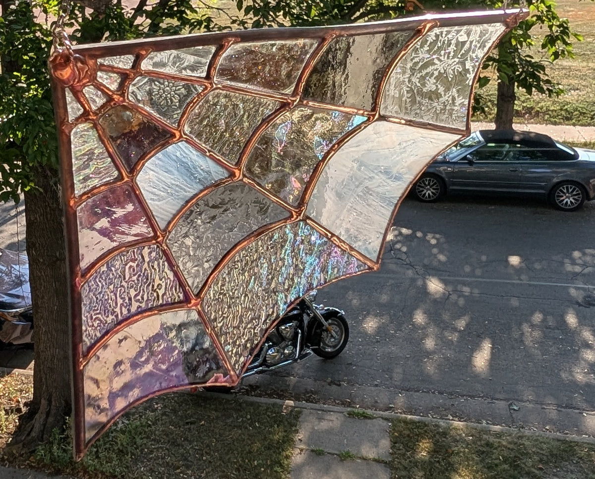 Stained glass sun catcher spiderweb