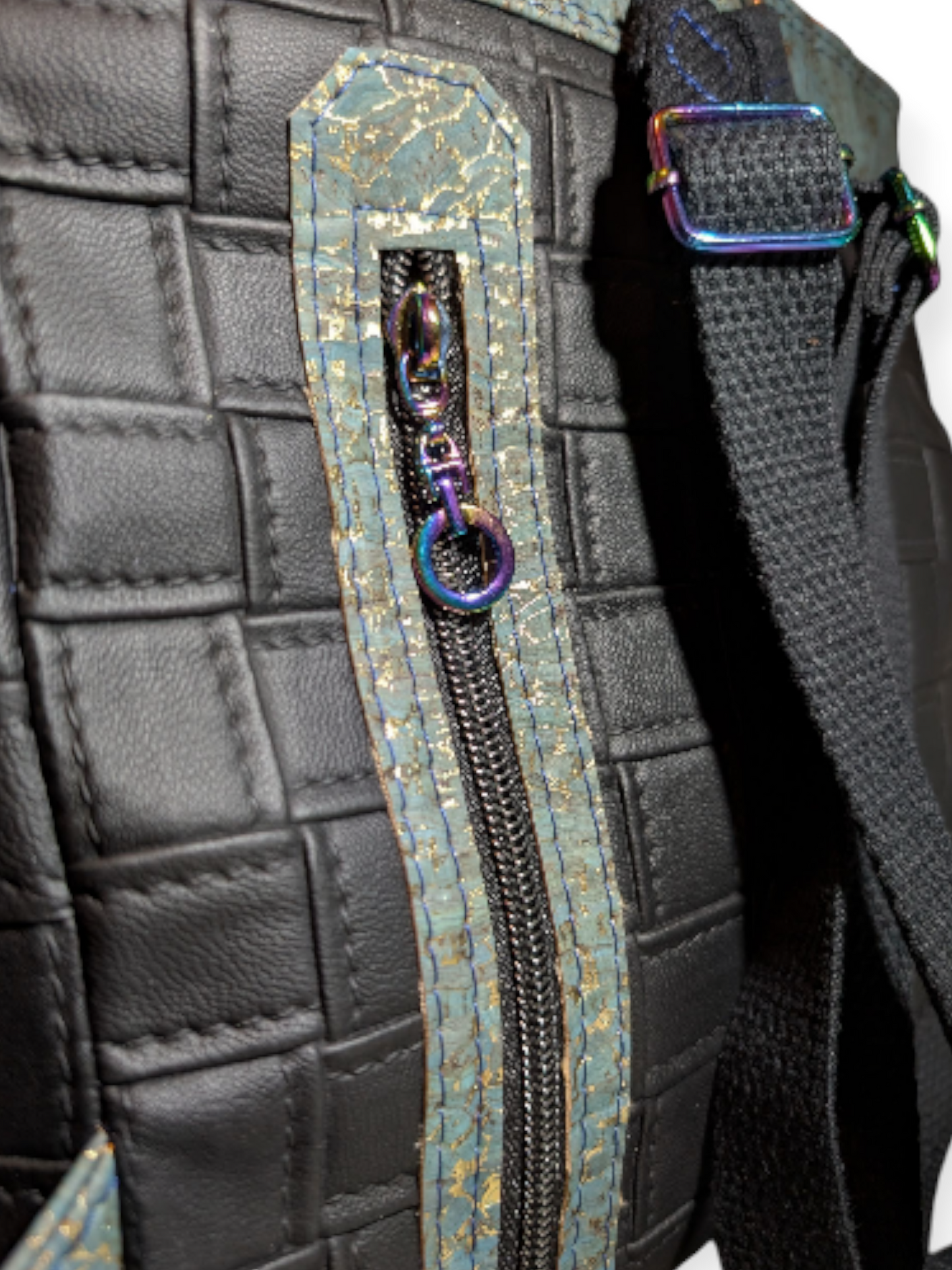 Handcrafted purse backpack Van Gogh collage