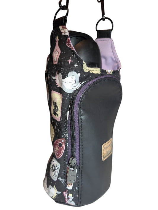 Handcrafted water bottle holder with card slots witchy tarot crystals
