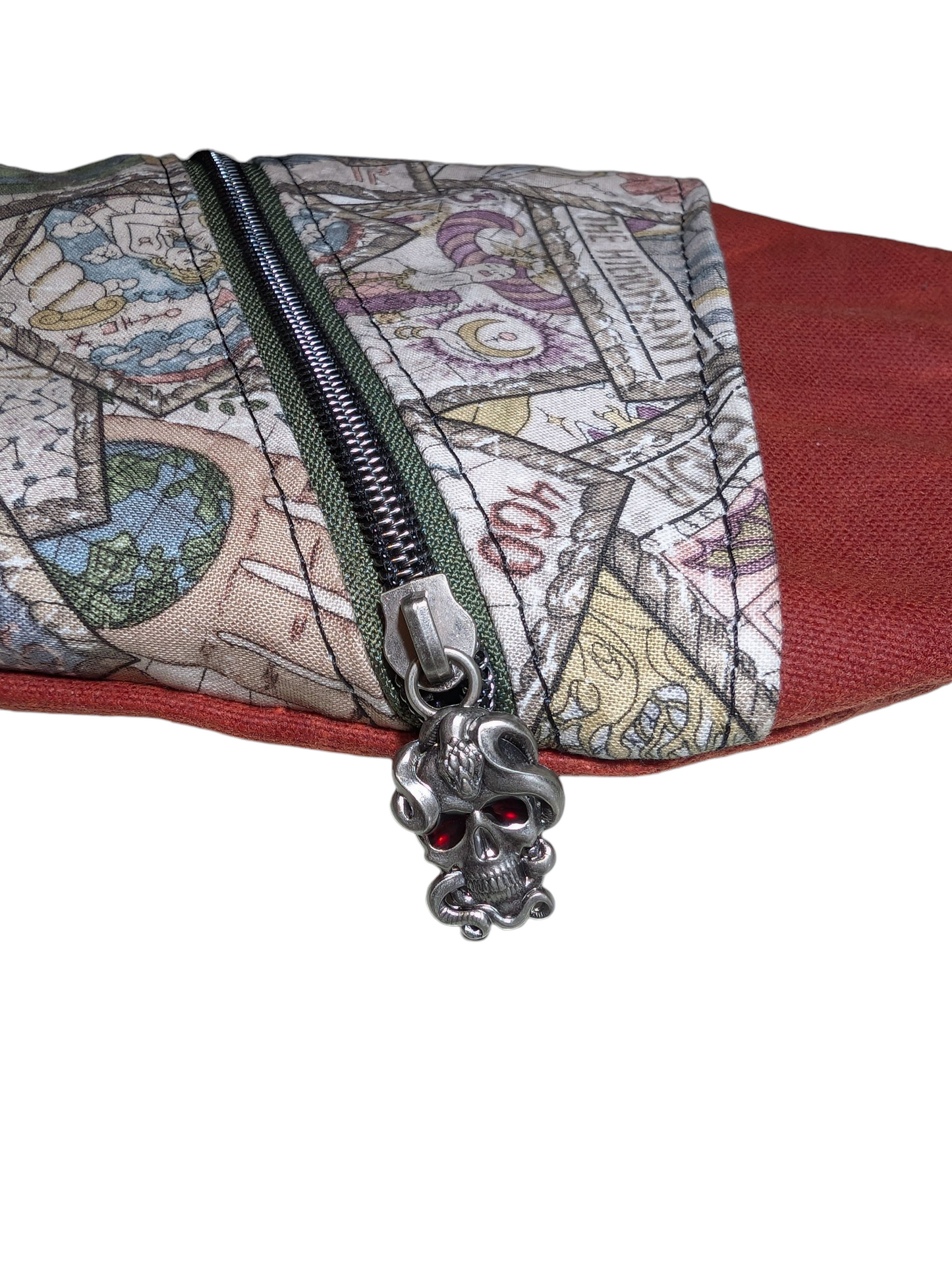 Handcrafted shoulder sling tarot cards with waxed canvas