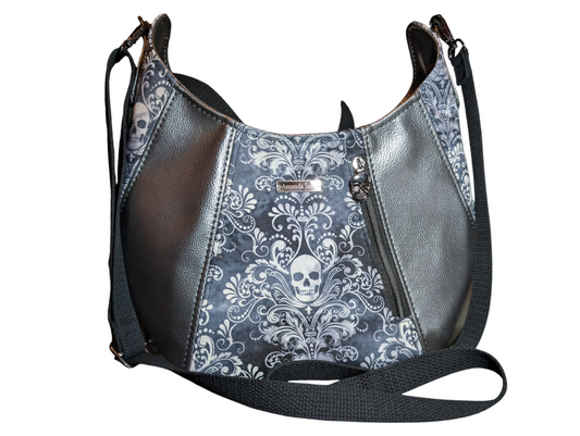 Handcrafted purse crossbody skull demask
