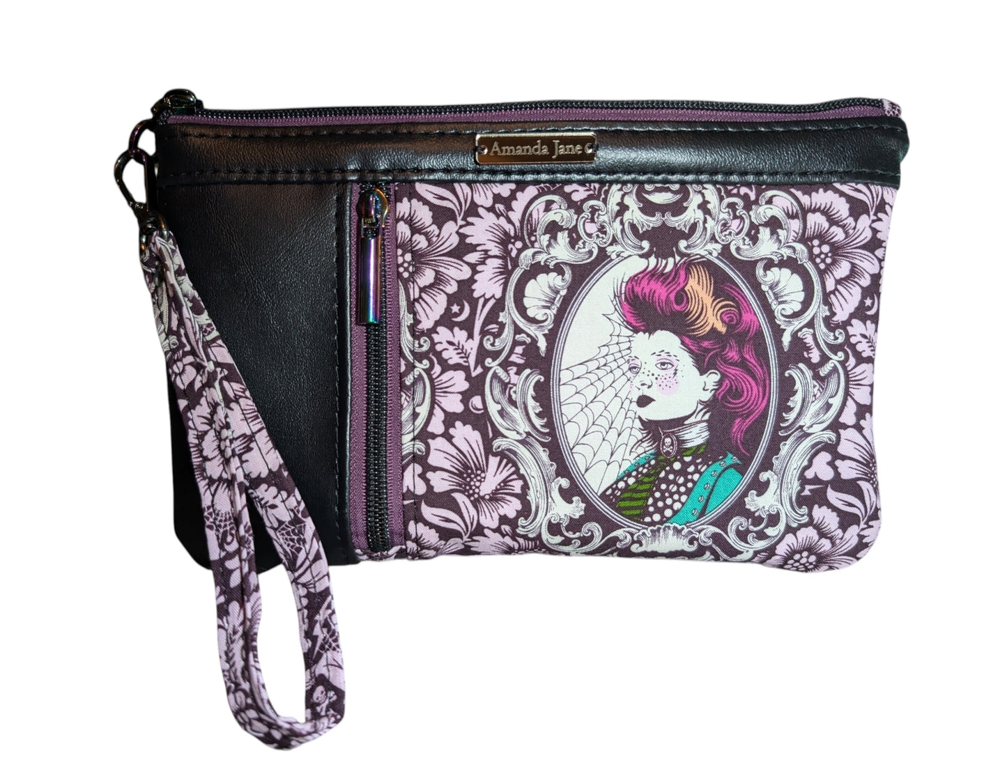 Handmade clutch wristlet Tula Pink