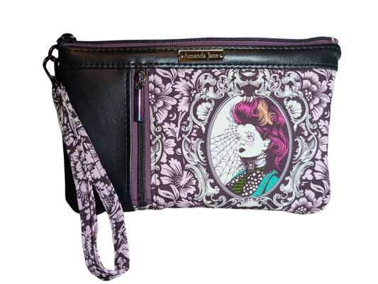 Handmade clutch wristlet Tula Pink