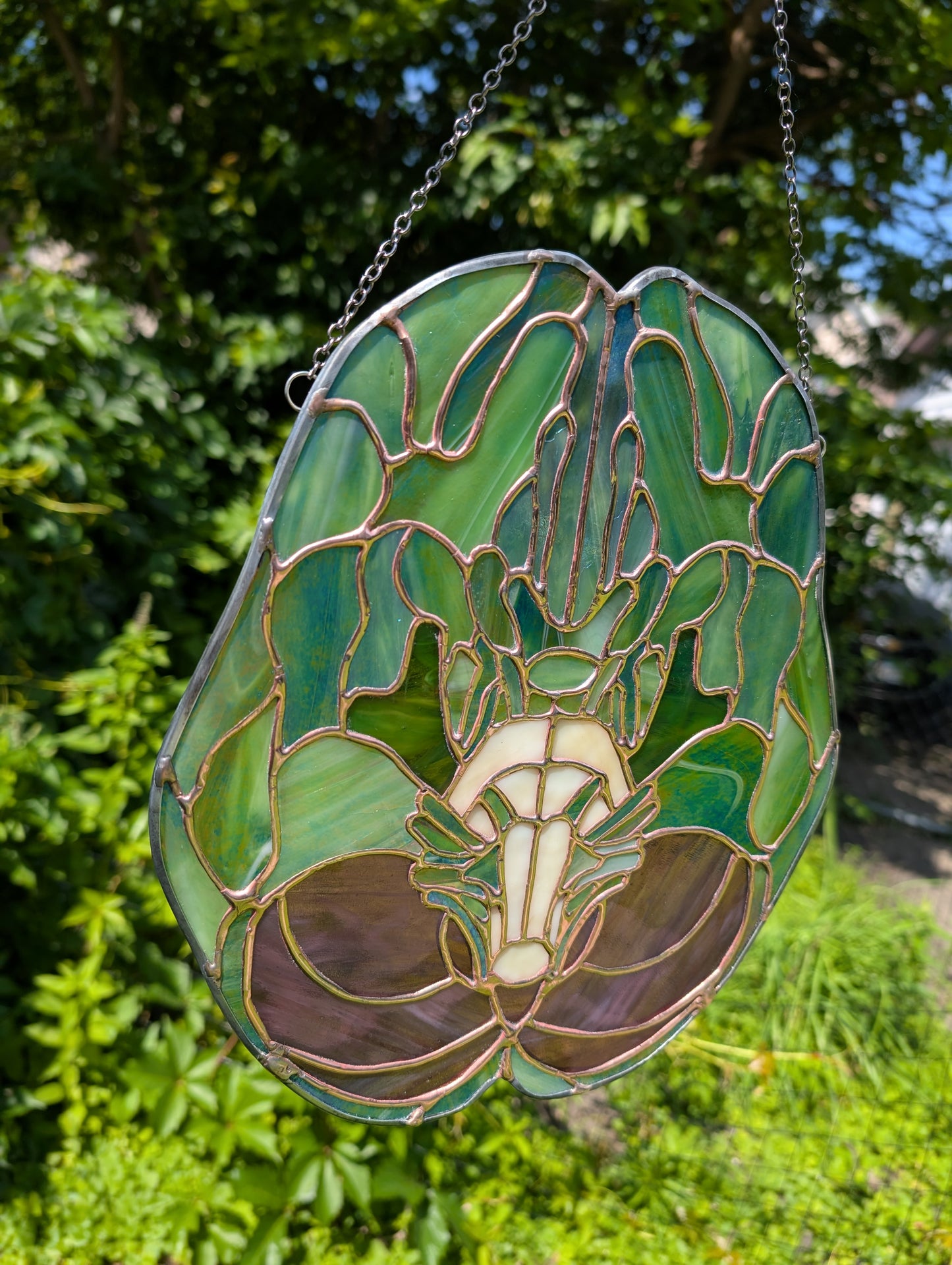 Handcrafted stained glass anatomical brain - CUSTOM LISTING