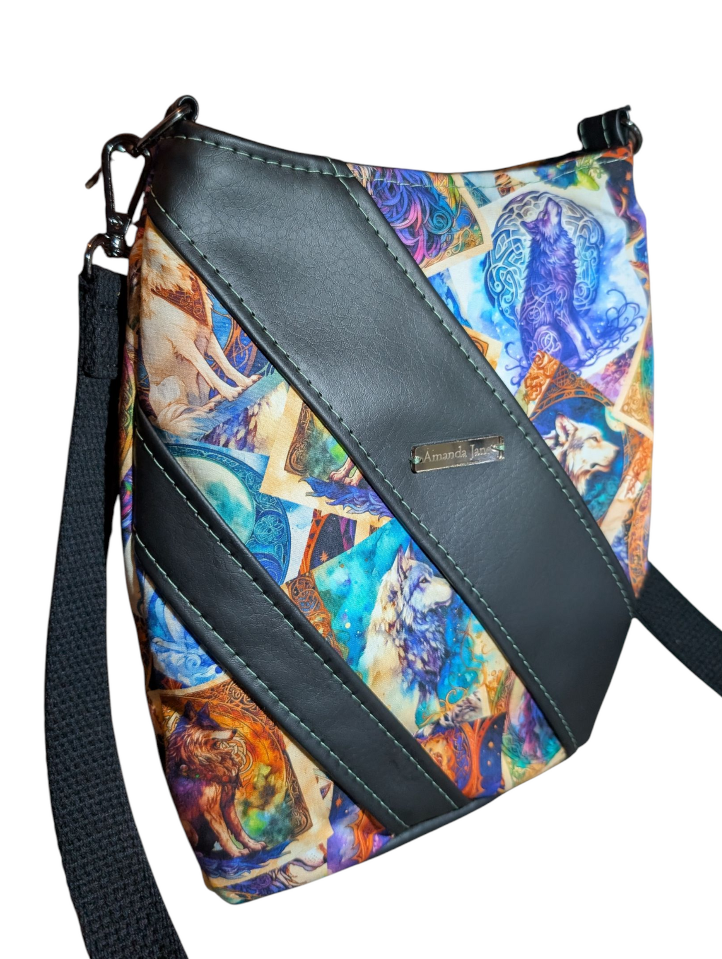 Handcrafted bag purse crossbody wolves *discounted