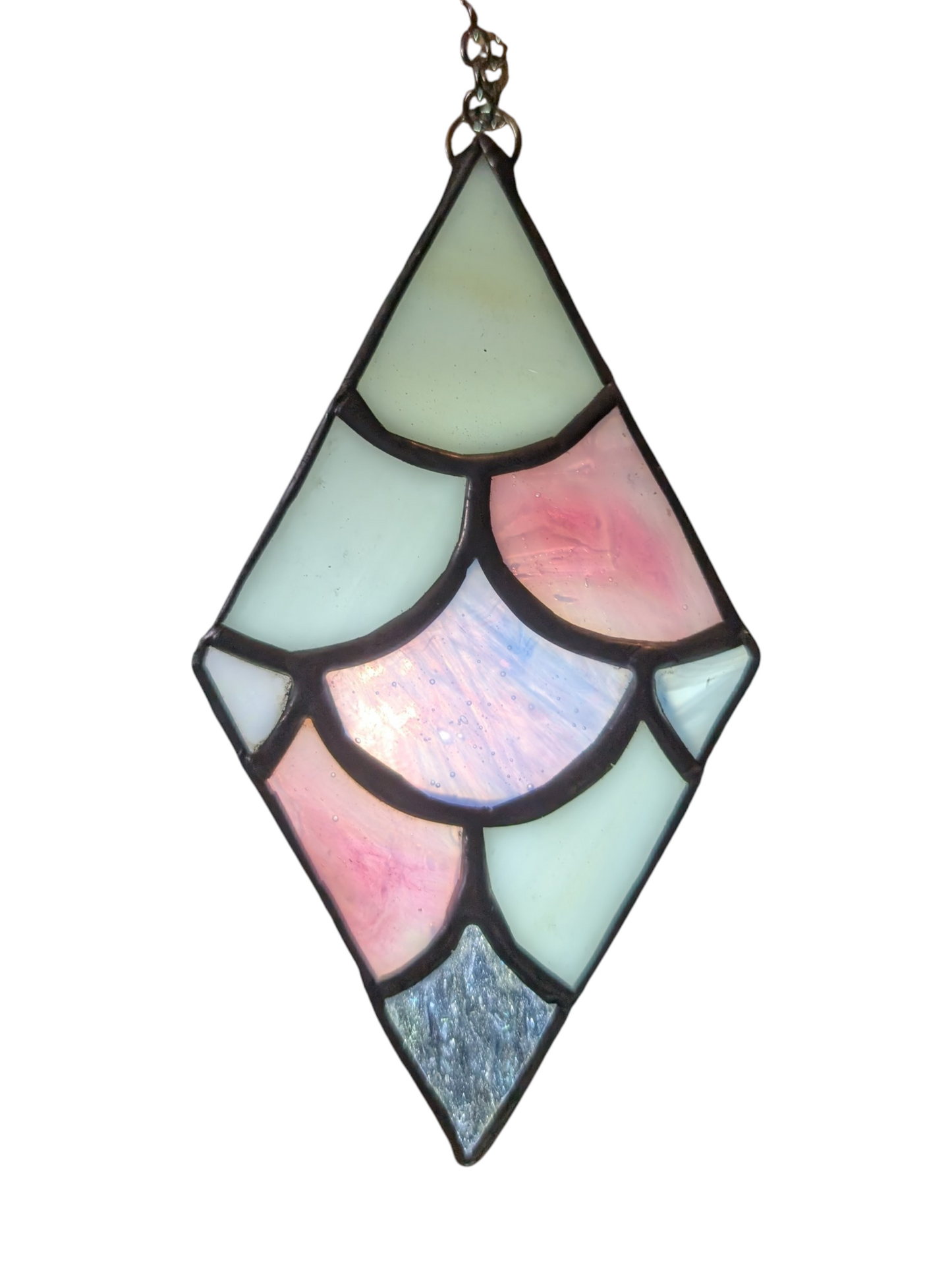 Handcrafted stained glass small mermaid scales