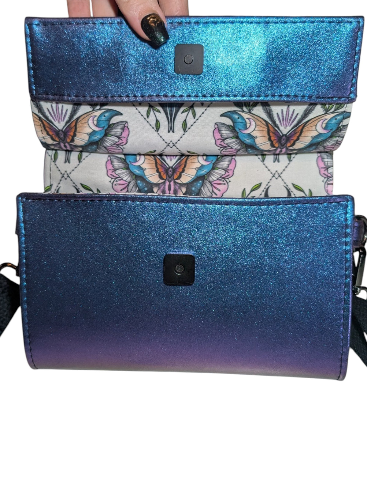 Handmade phone holder wallet purse celestial Luna mouth