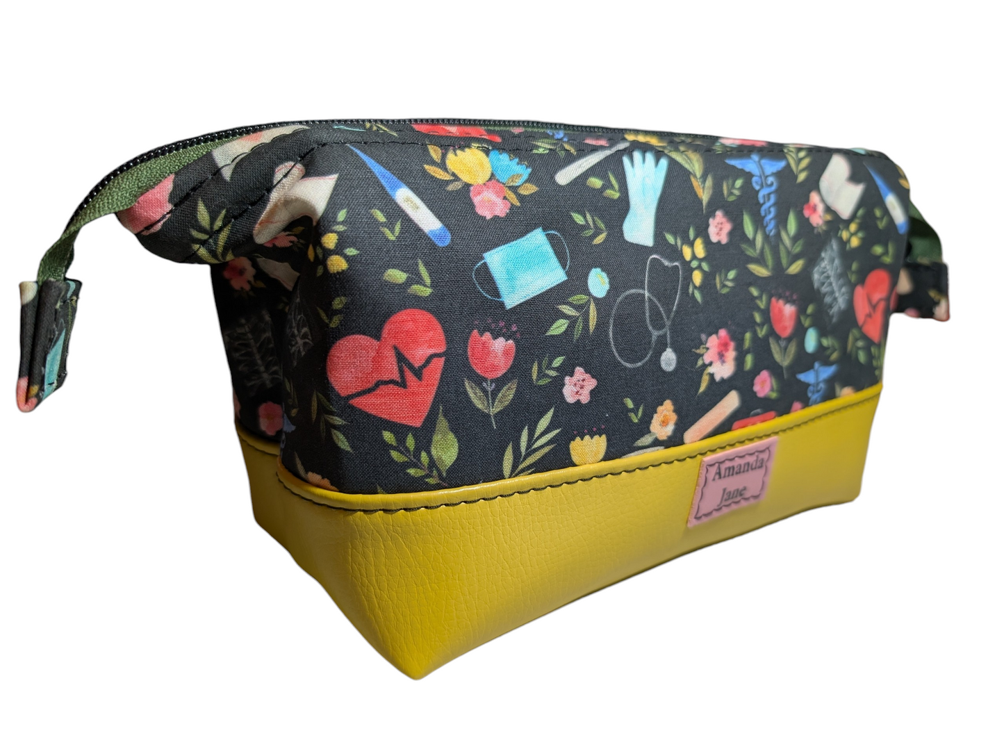 Handcrafted pouch make up toiletry bag healthcare