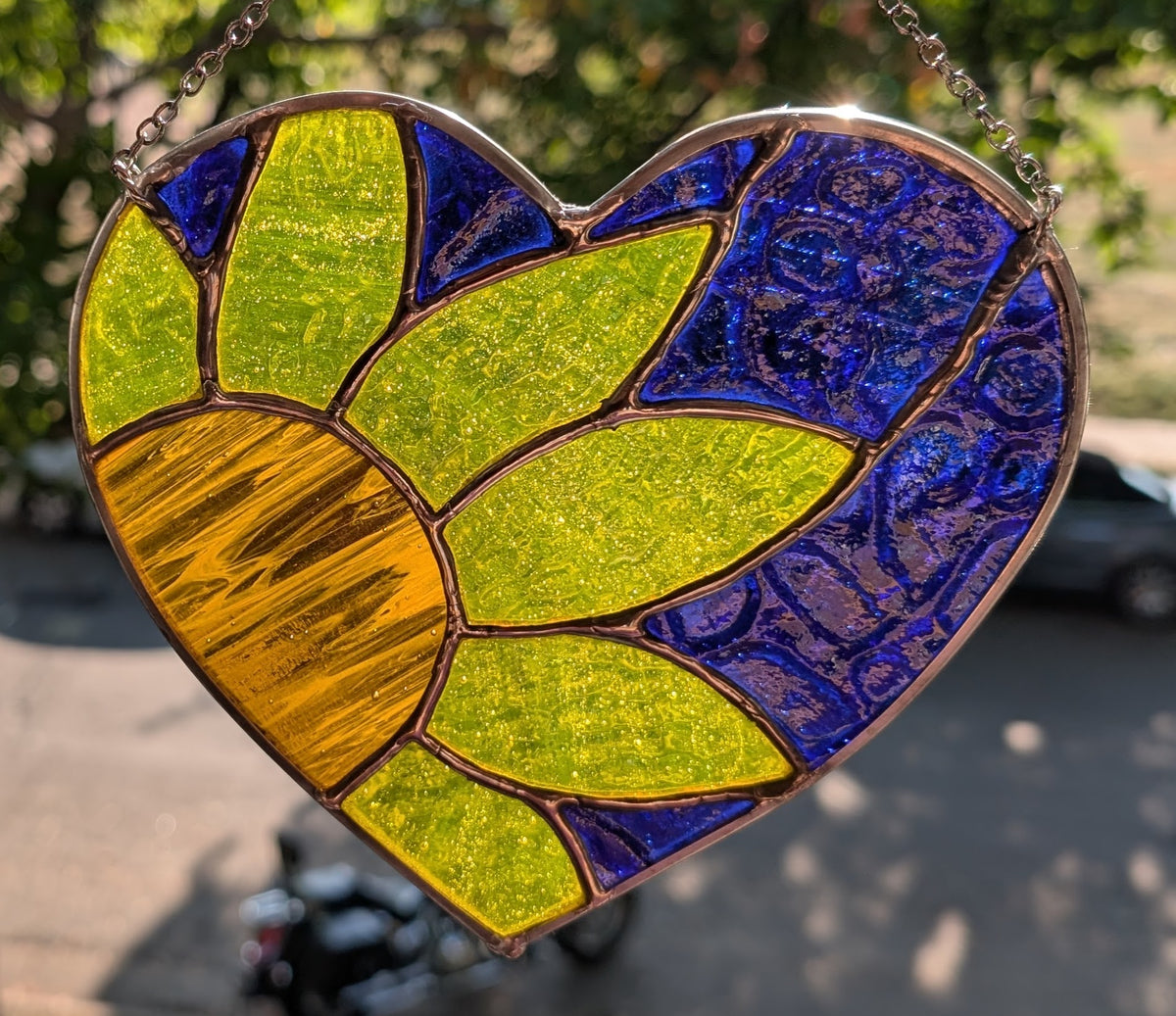 Stained glass sun catcher sunflower