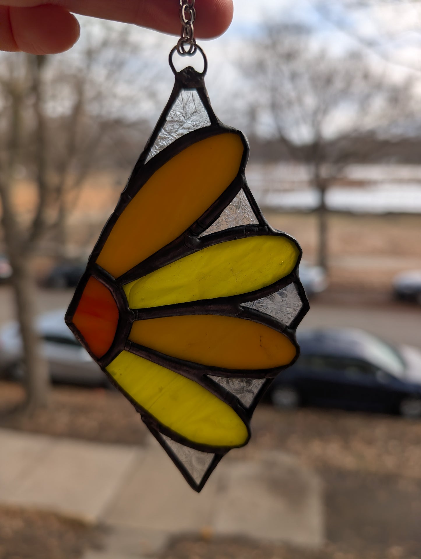 Handcrafted stained glass small sunflower