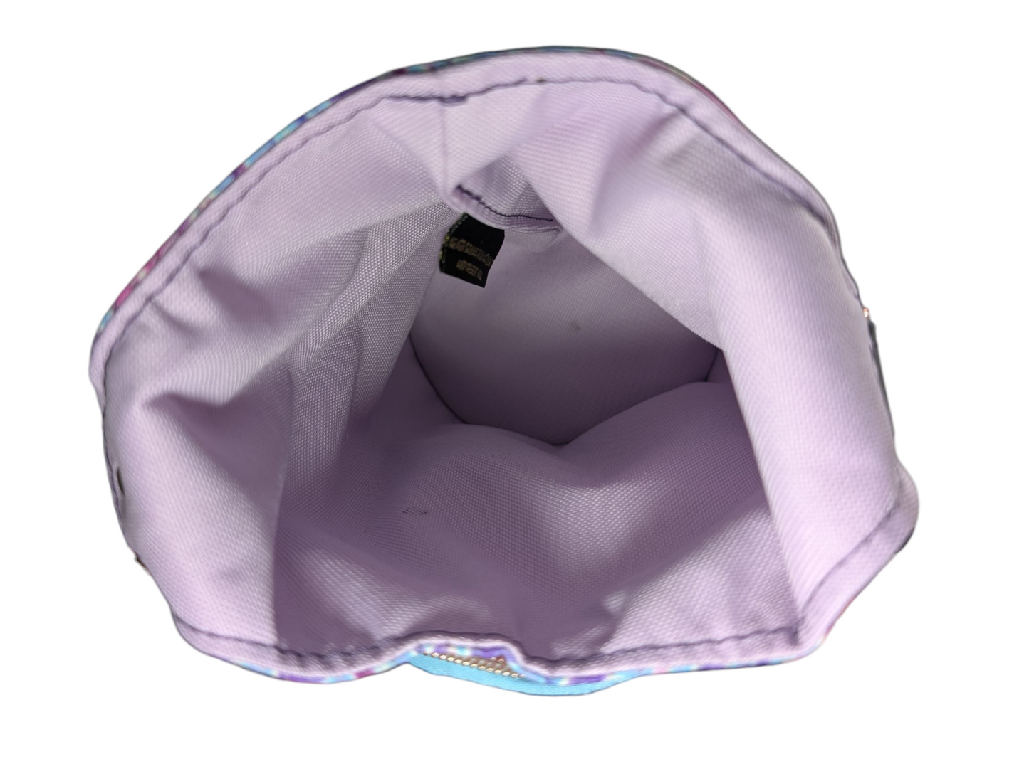 Handcrafted water bottle holder with card slots glow in the dark neon mushrooms