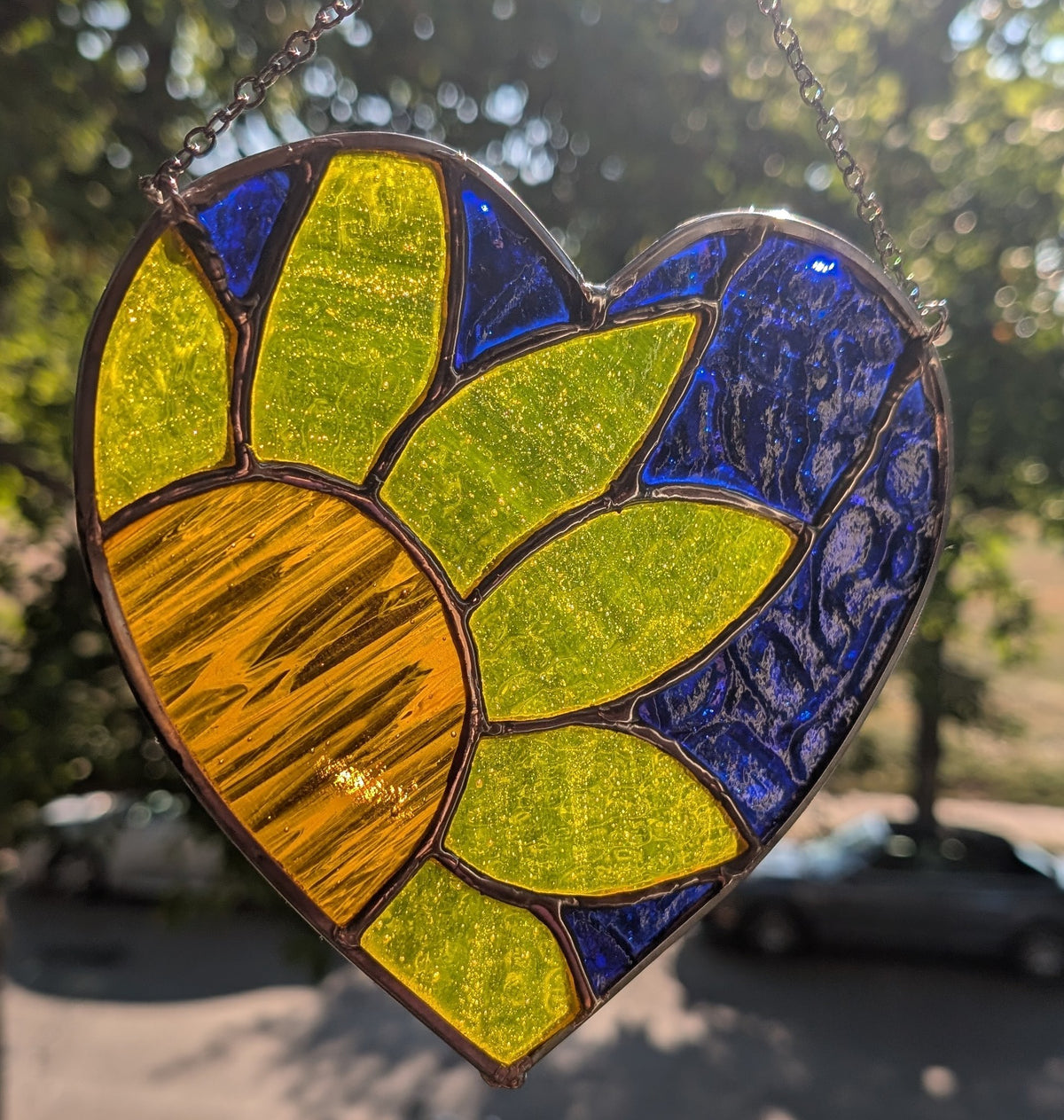Stained glass sun catcher sunflower