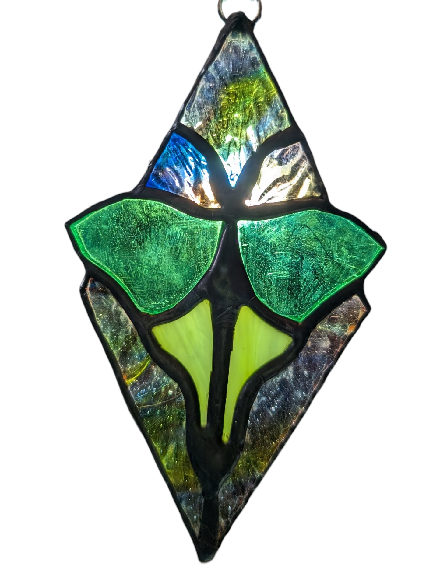 Handcrafted stained glass small Luna moth (reserved for Tessa)