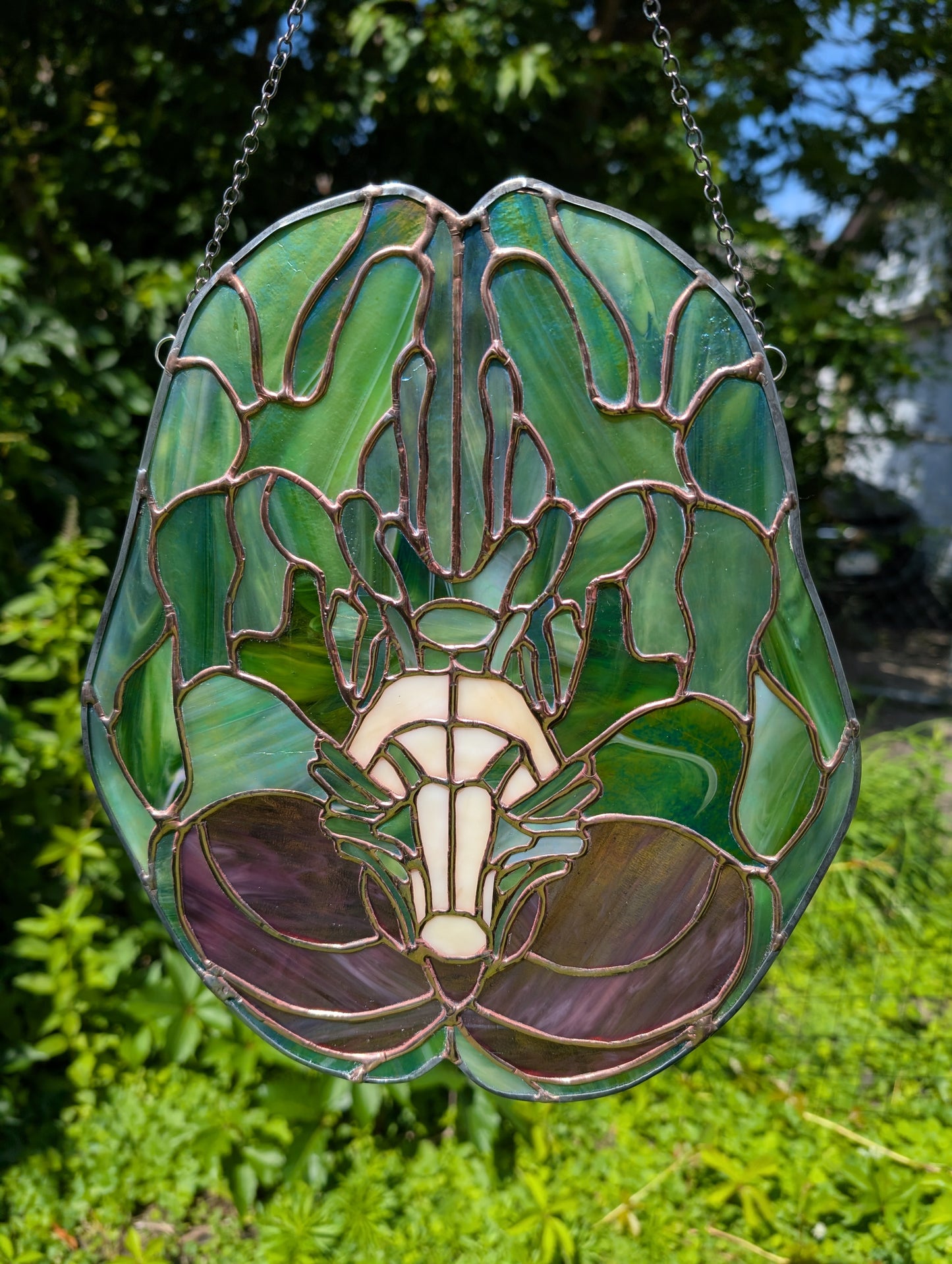 Handcrafted stained glass anatomical brain - CUSTOM LISTING