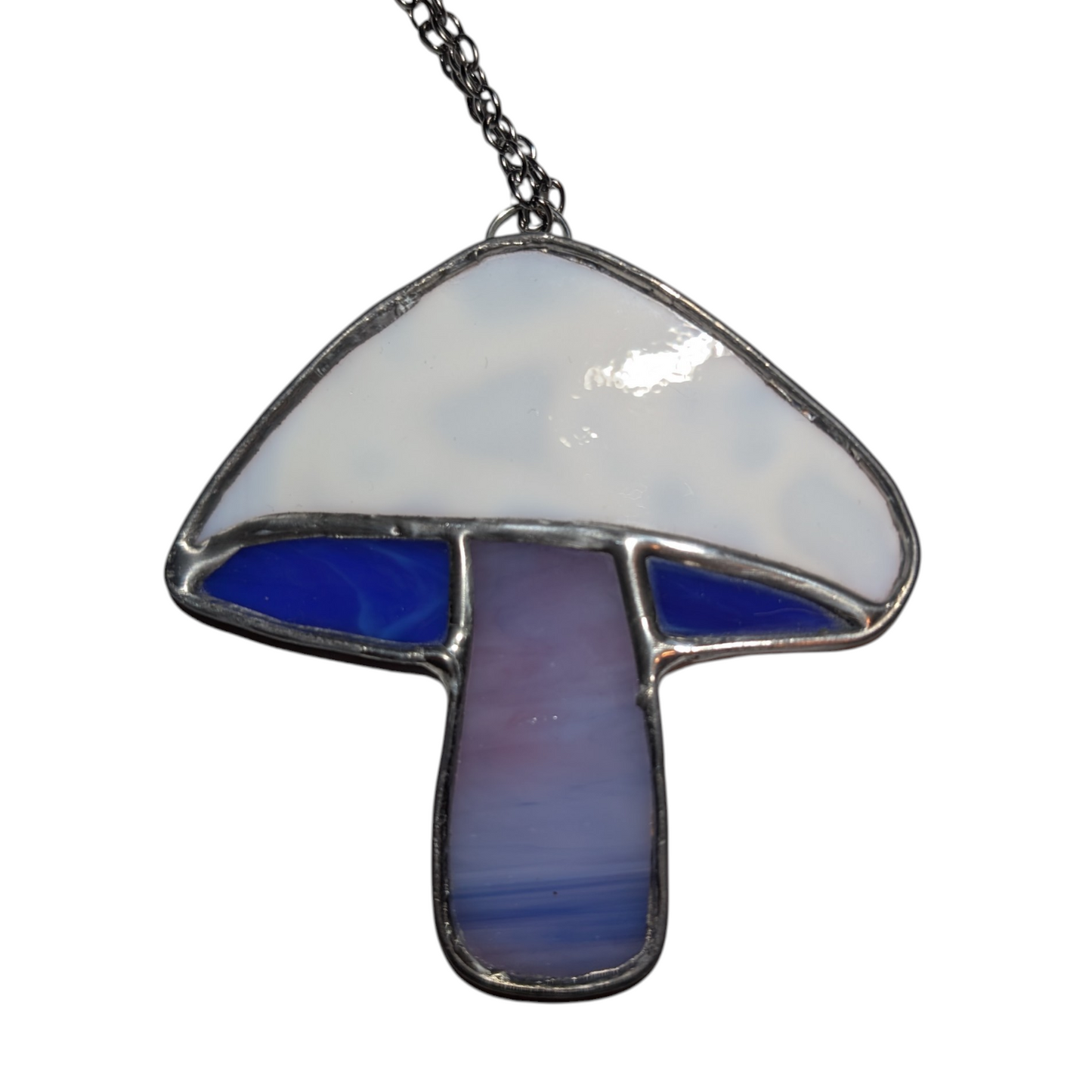 Stained glass mushroom suncatcher