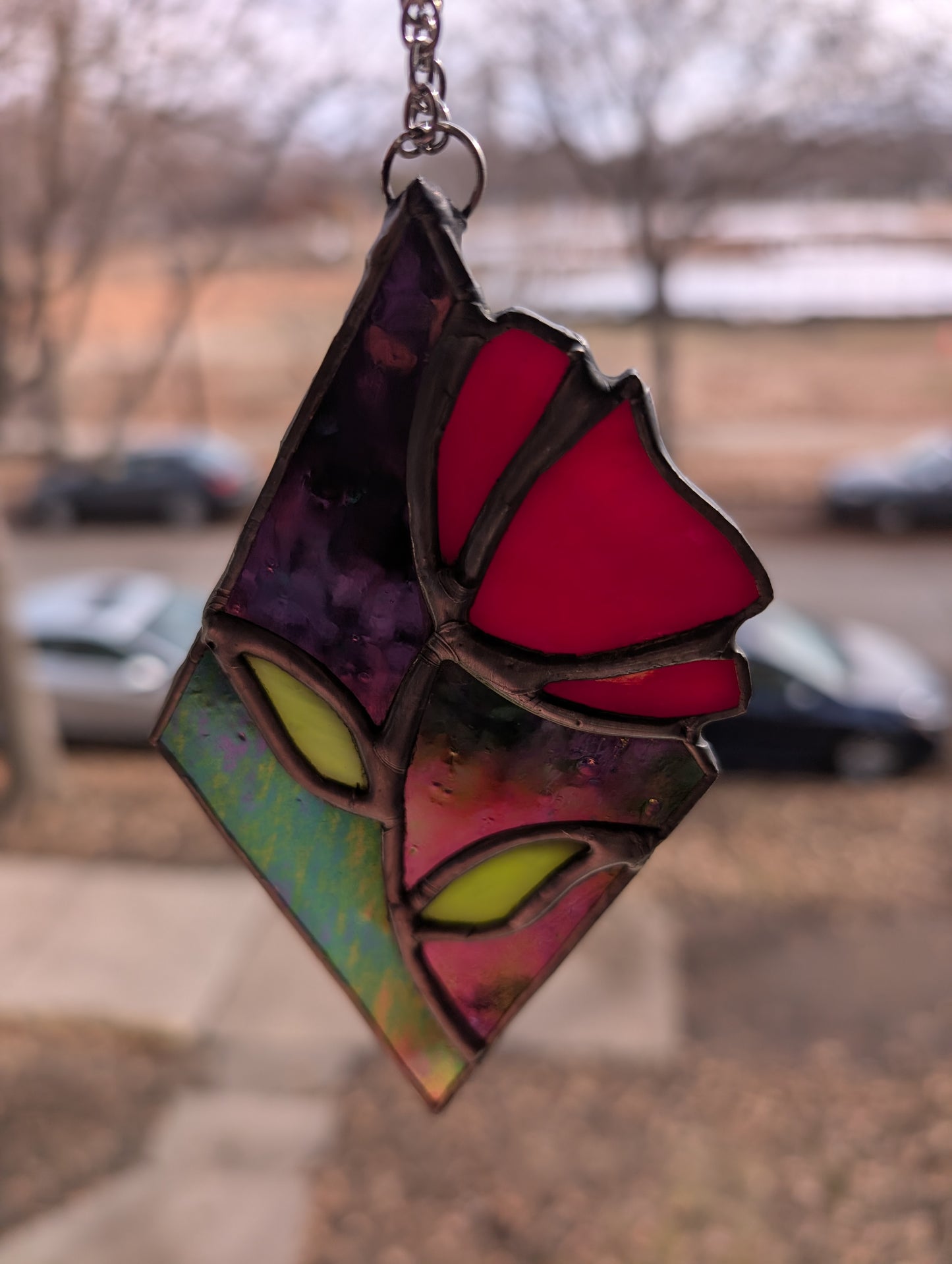 Handcrafted stained glass small flower
