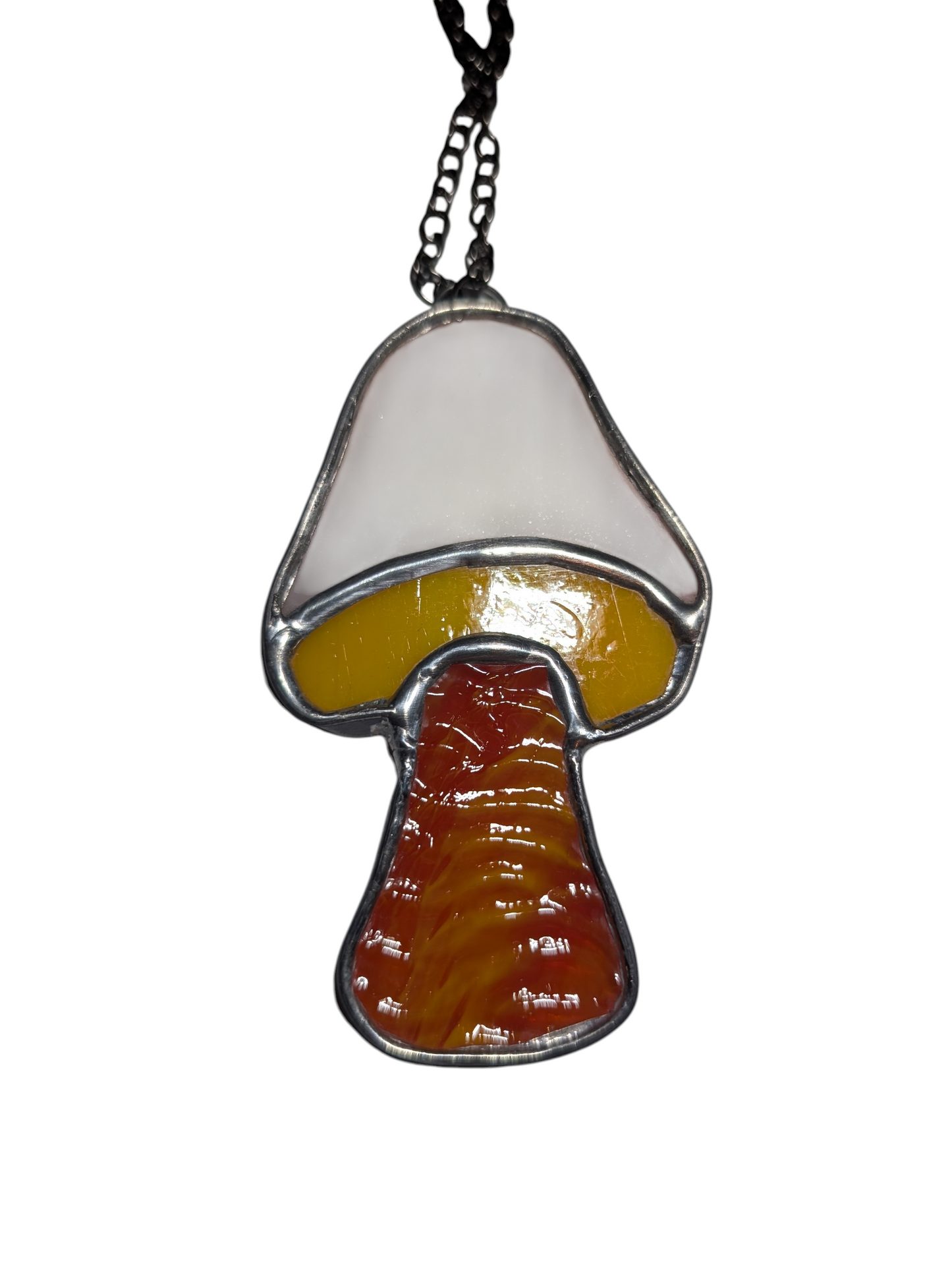 Stained glass mushroom suncatcher