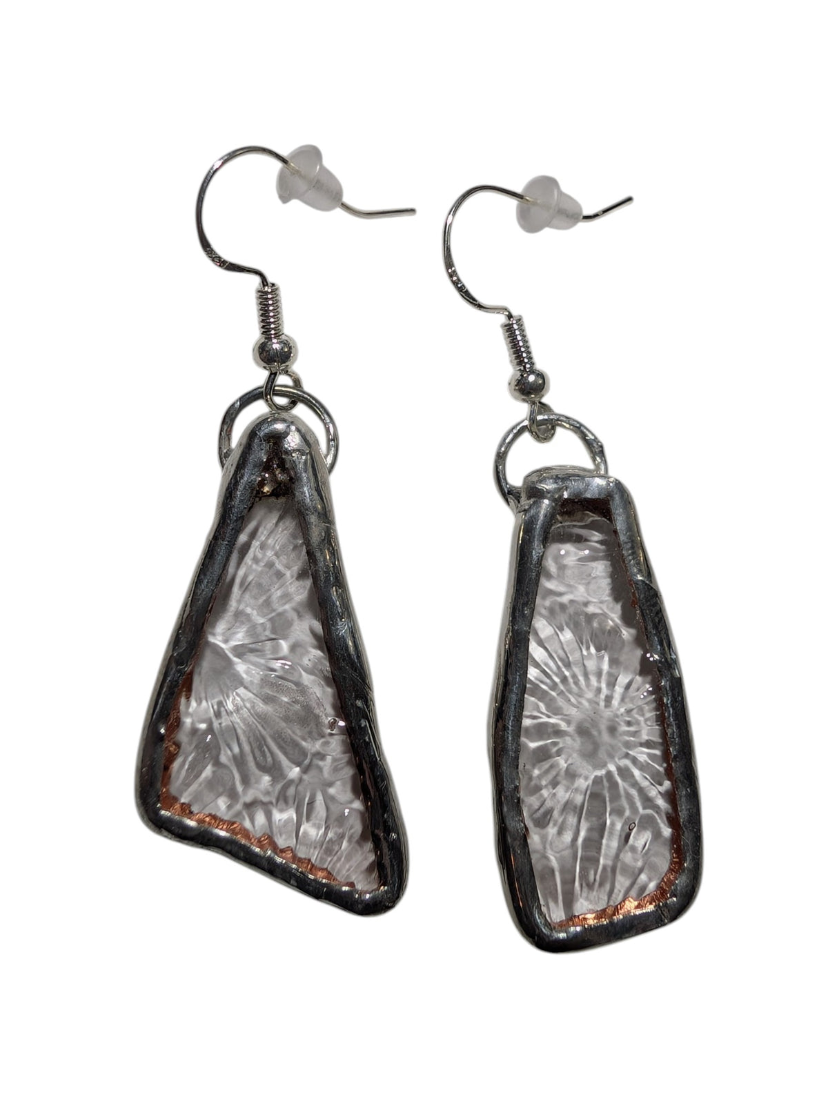 Recycled scrap stained glass earrings