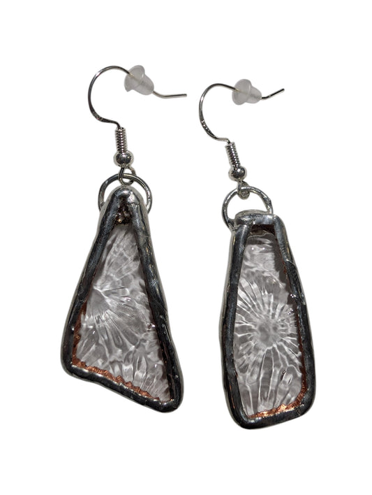 Recycled scrap stained glass earrings
