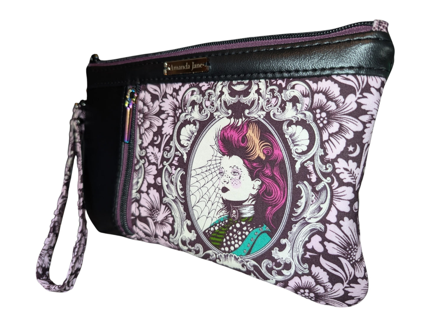 Handmade clutch wristlet Tula Pink