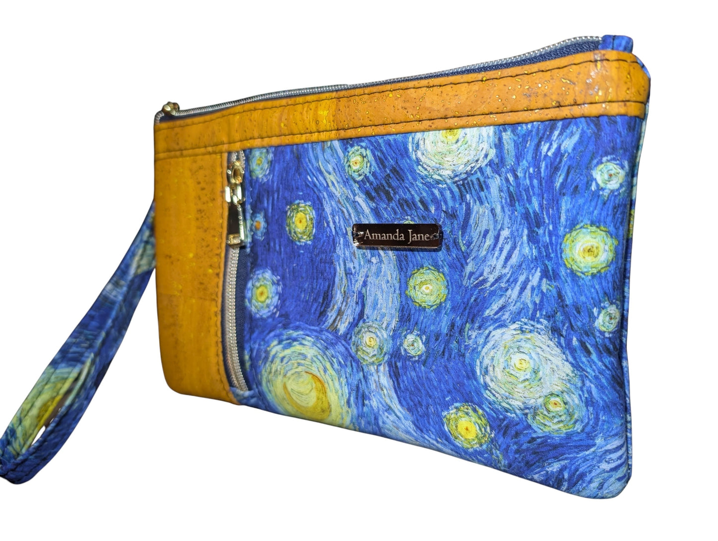 Handmade clutch wristlet starry night