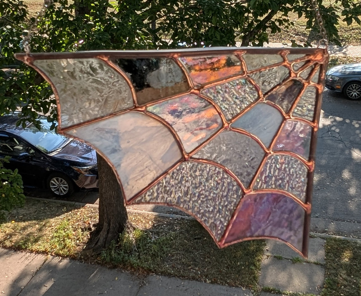 Stained glass sun catcher spiderweb