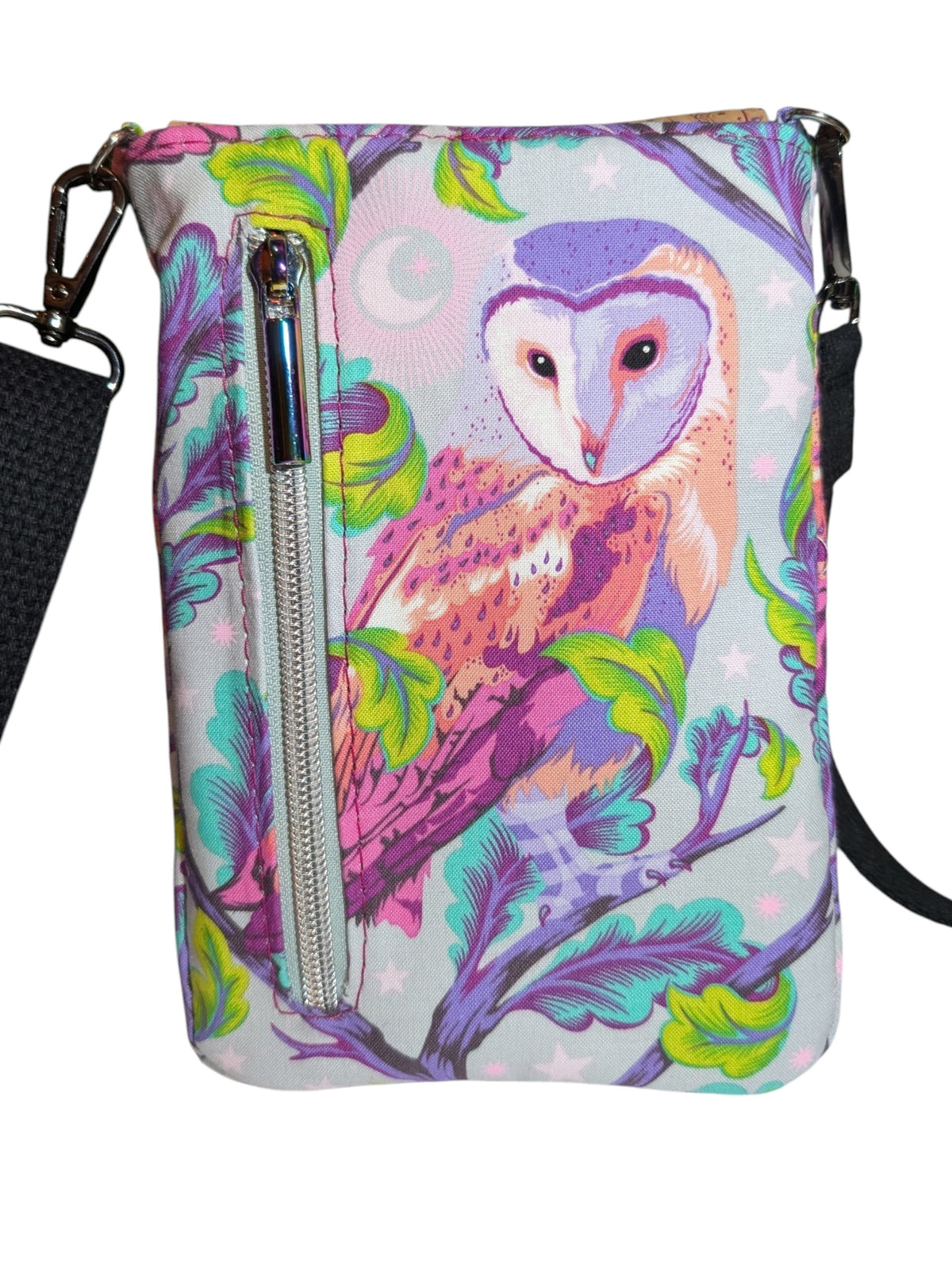 Handcrafted crossbody purse bag Tula Pink Owl