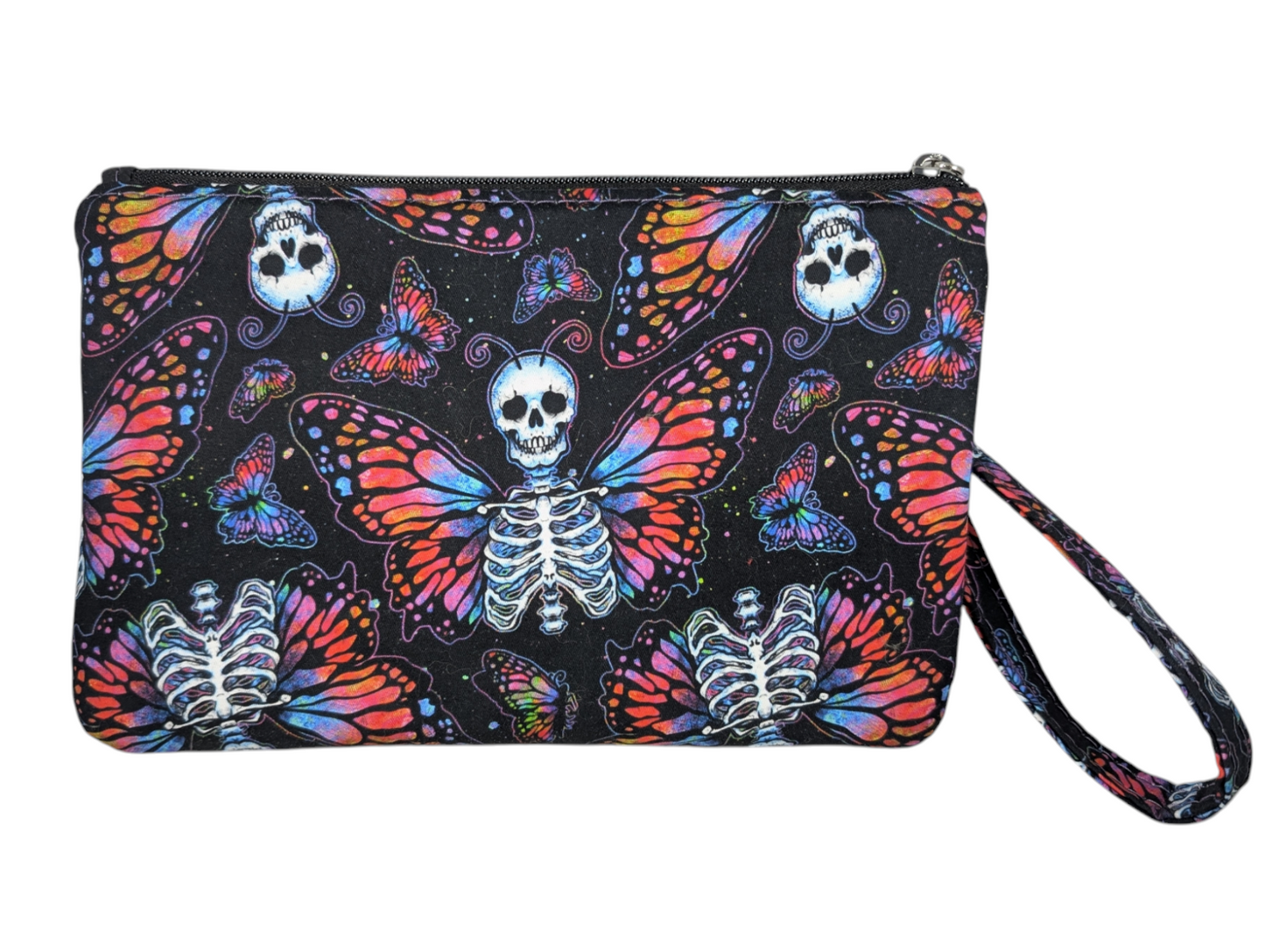 Handmade clutch wristlet butterfly skeleton