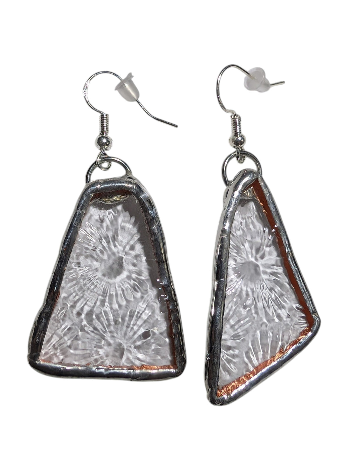 Recycled scrap stained glass earrings