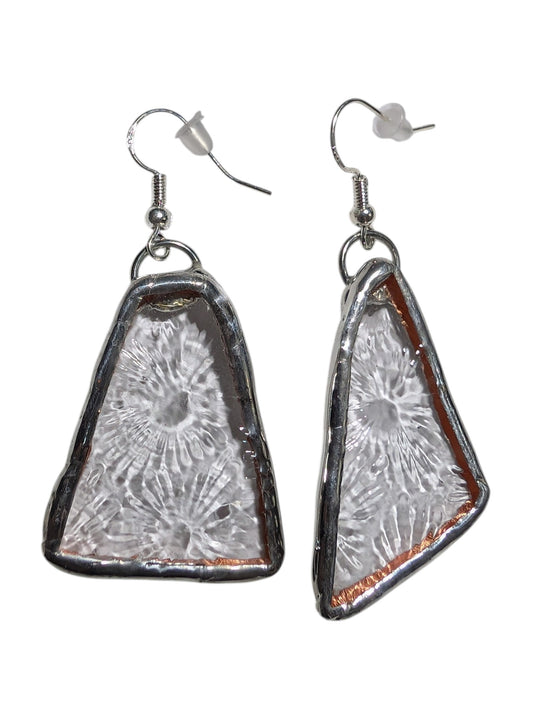 Recycled scrap stained glass earrings