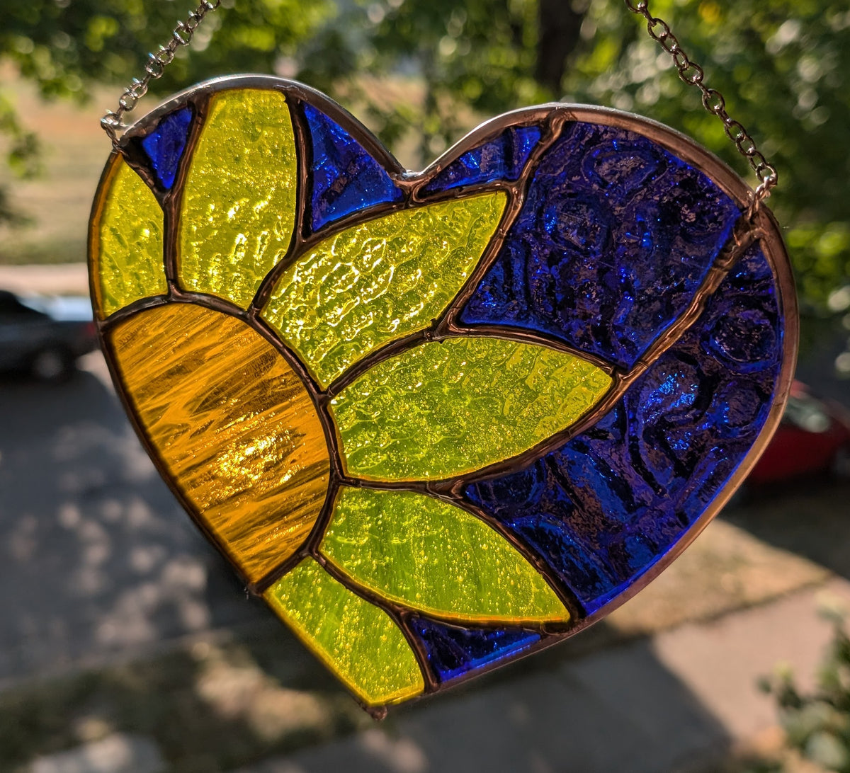 Stained glass sun catcher sunflower