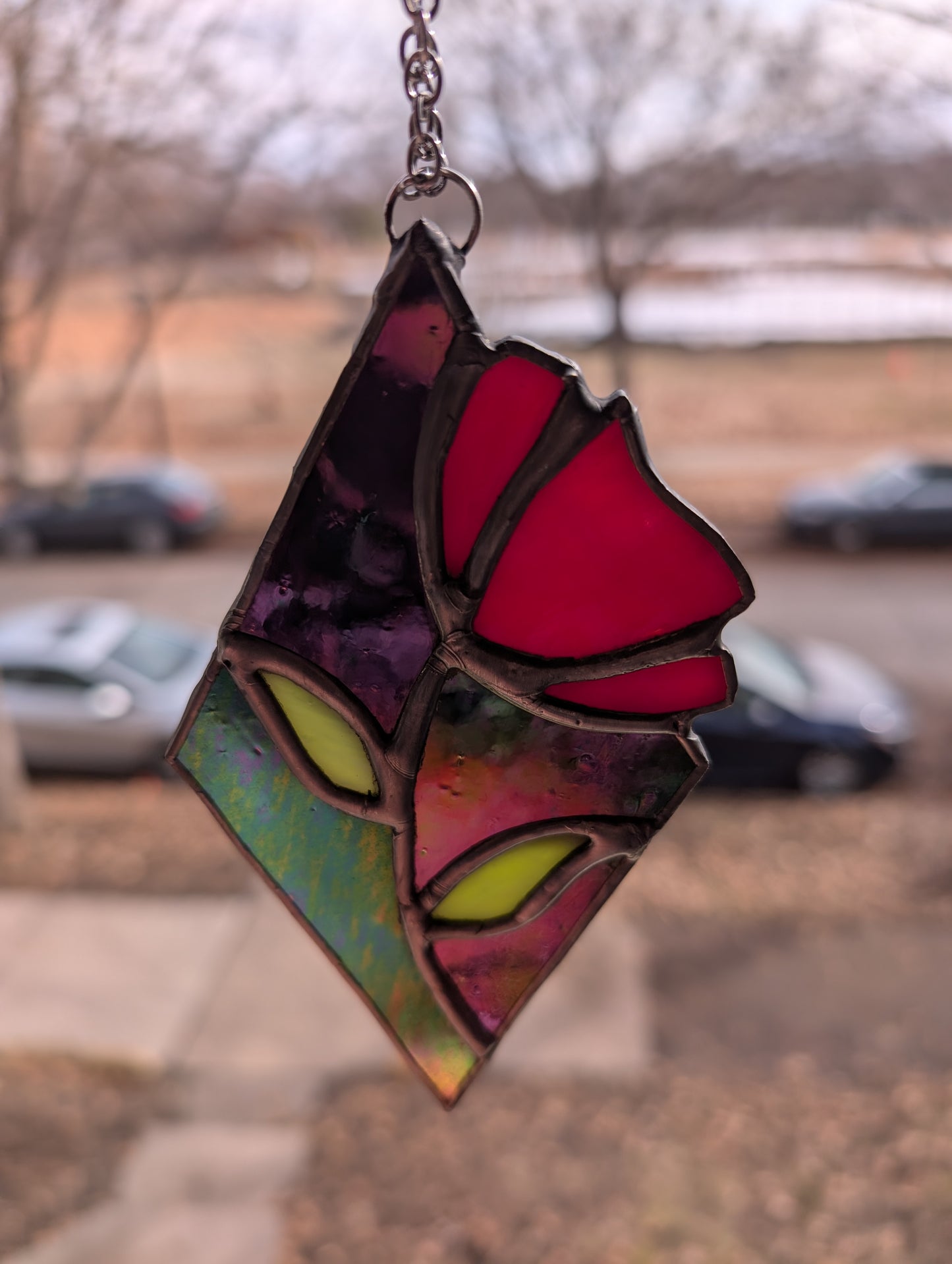 Handcrafted stained glass small flower